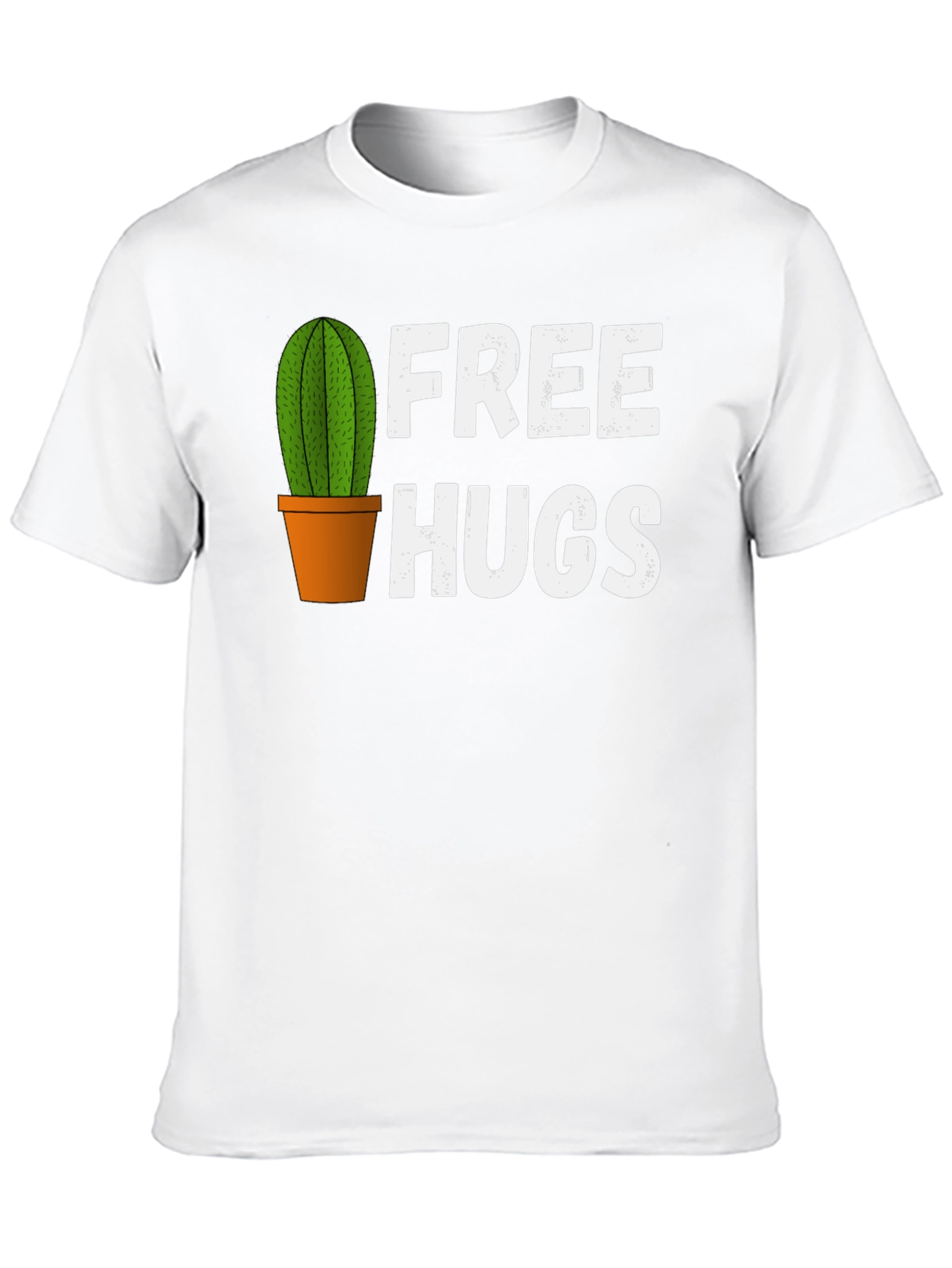 Black Funny Cactus Free Hugs Graphic T-Shirt view 10