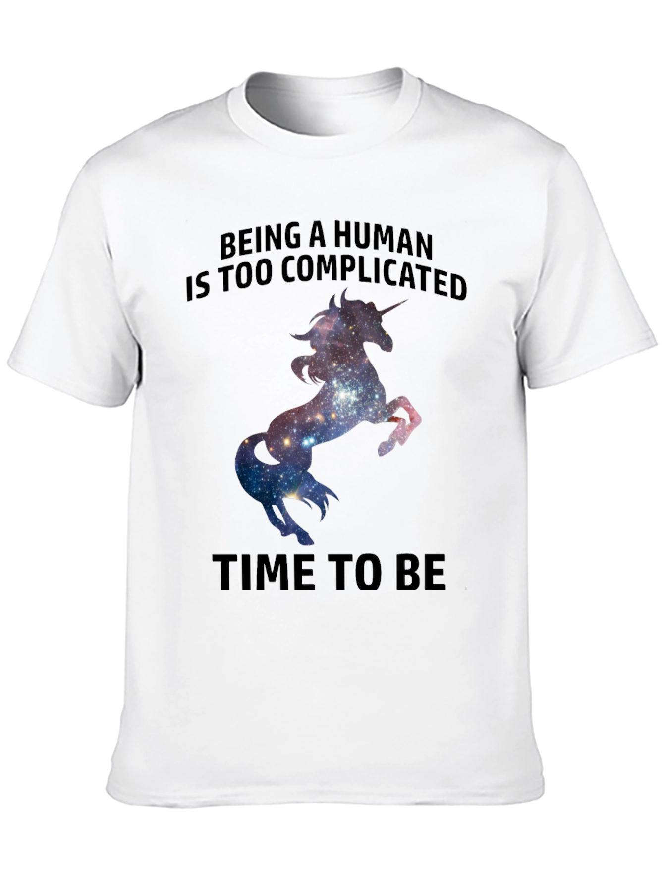 Black Unicorn Galaxy T-Shirt - Complicated Human Humor Tee view 10