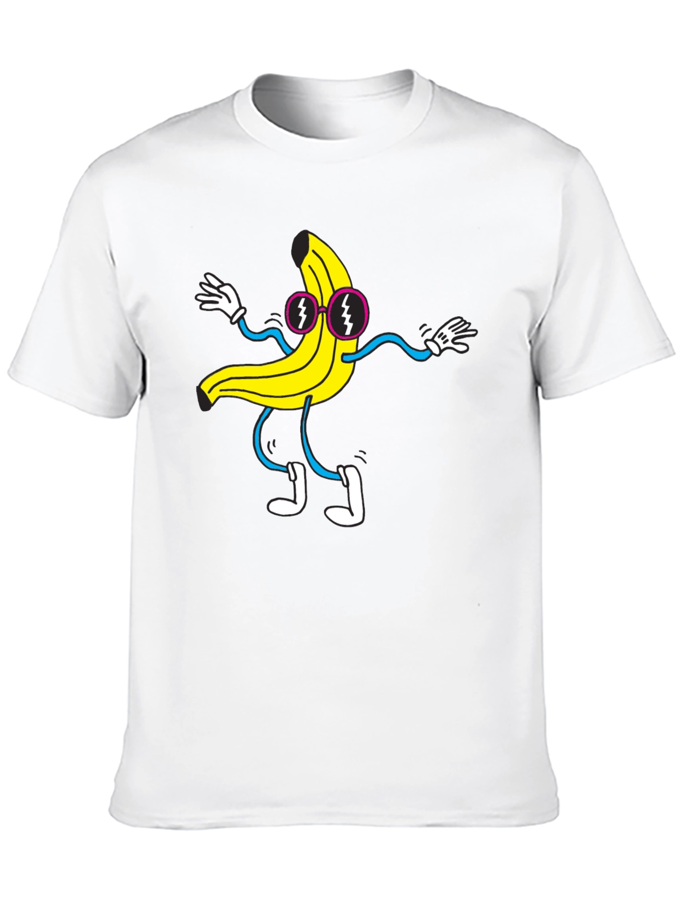 Black Funky Banana Graphic T-Shirt - Black Cotton Tee view 10