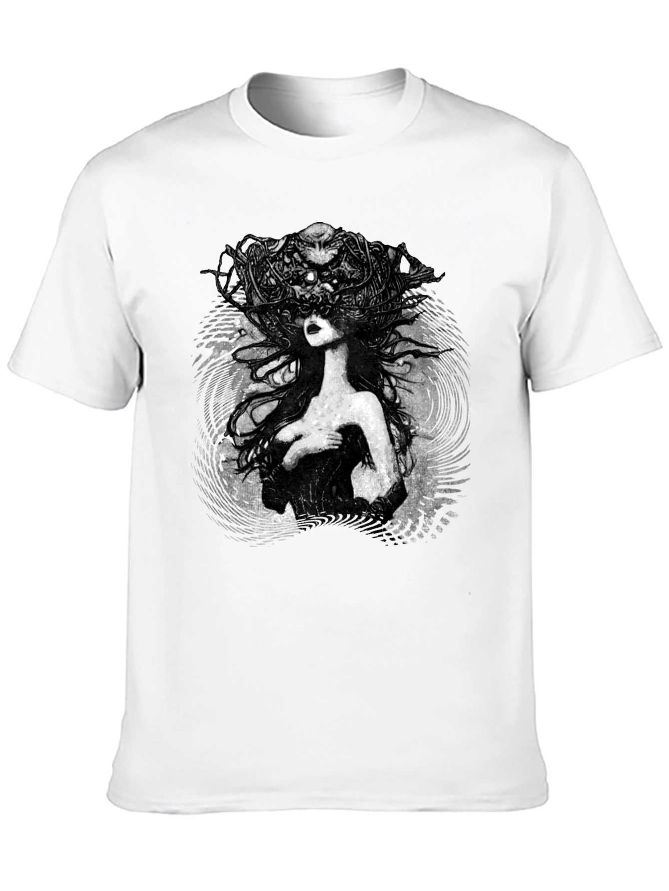 Black Mystic Woman Graphic Tee - Black Cotton T-Shirt view 10
