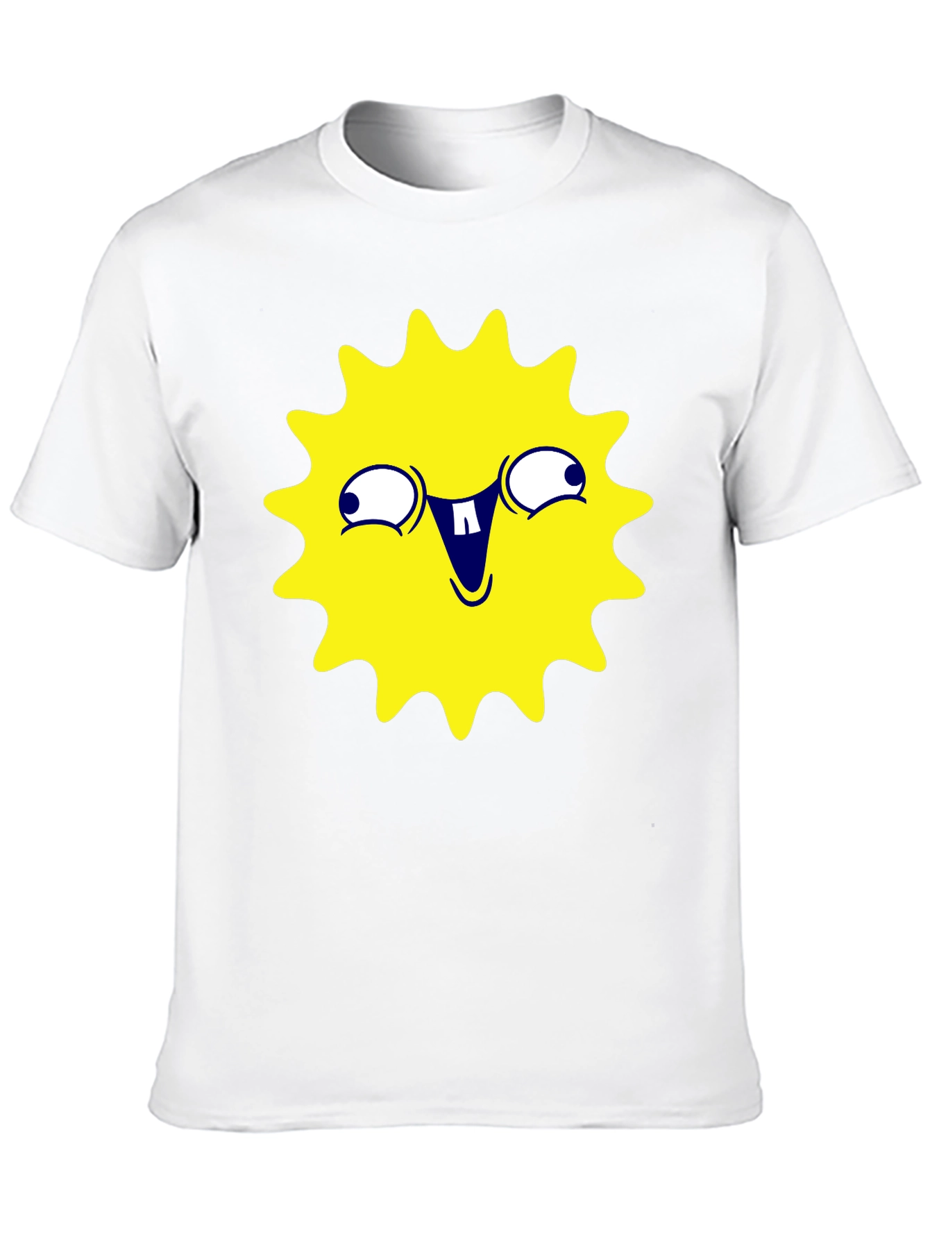 Black Funny Yellow Sun Face Graphic T-Shirt - Black view 10