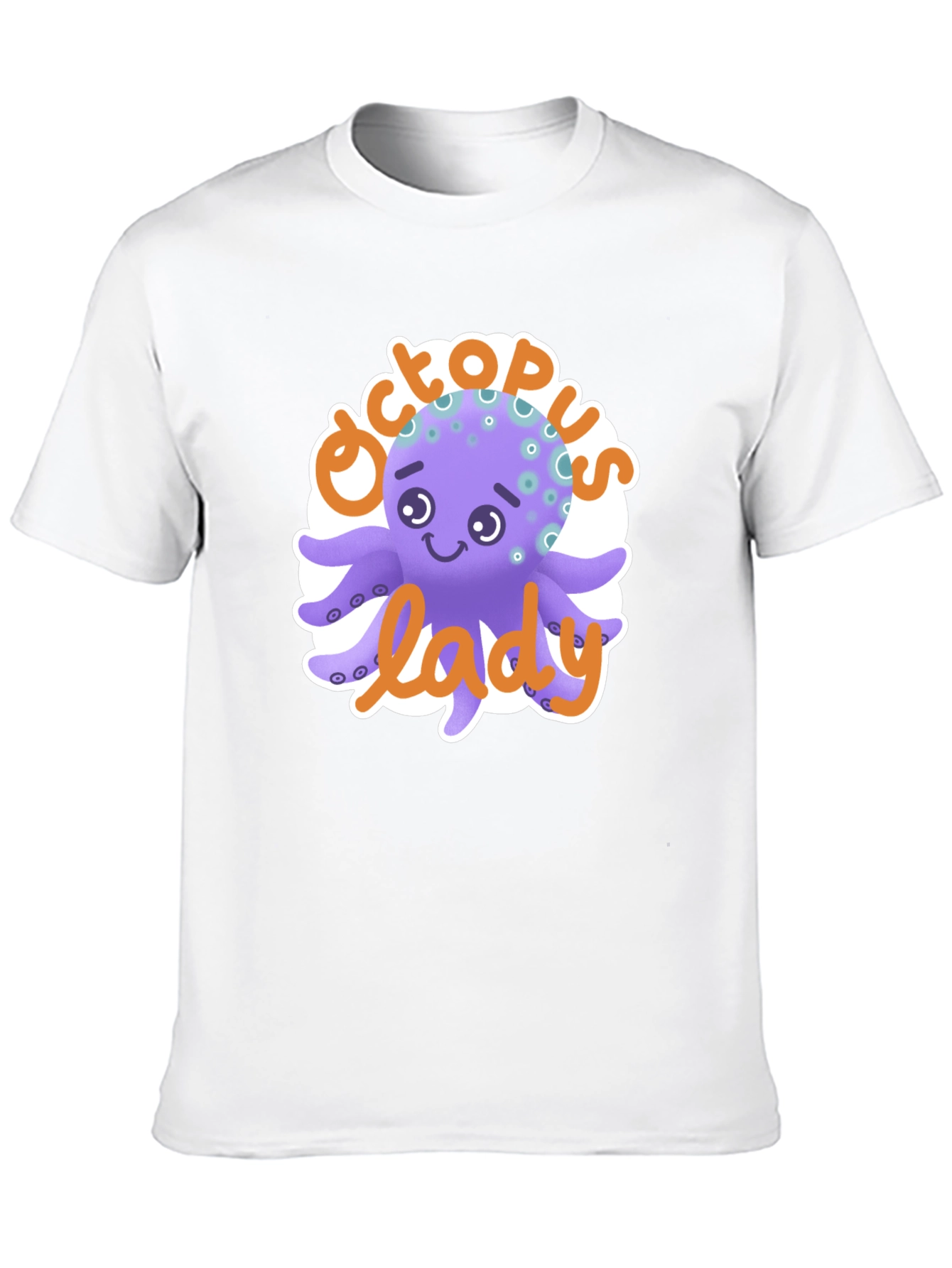 Black Octopus Lady T-Shirt - Cute Cartoon Graphic Tee view 10