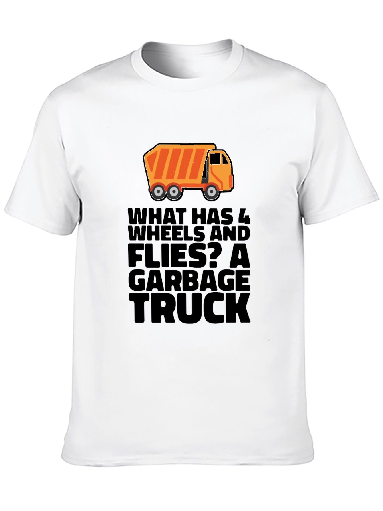 Black Garbage Truck Riddle Graphic T-Shirt - Black view 10