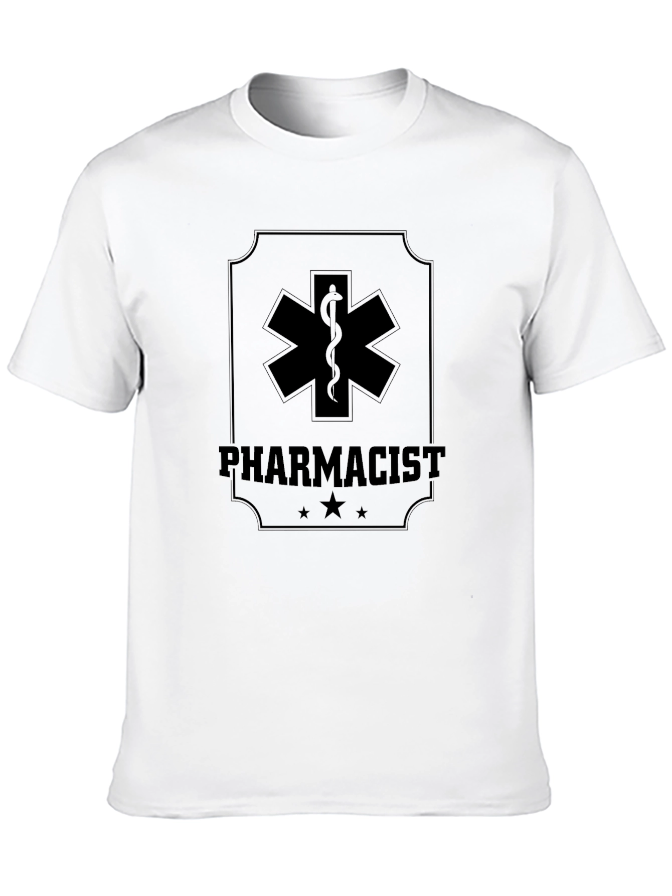 Black Pharmacist Medical Symbol Graphic Tee - Black Cotton Shirt view 10