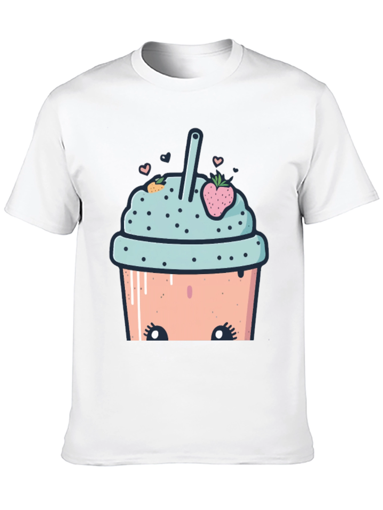 Black Cute Cartoon Smoothie T-Shirt view 10