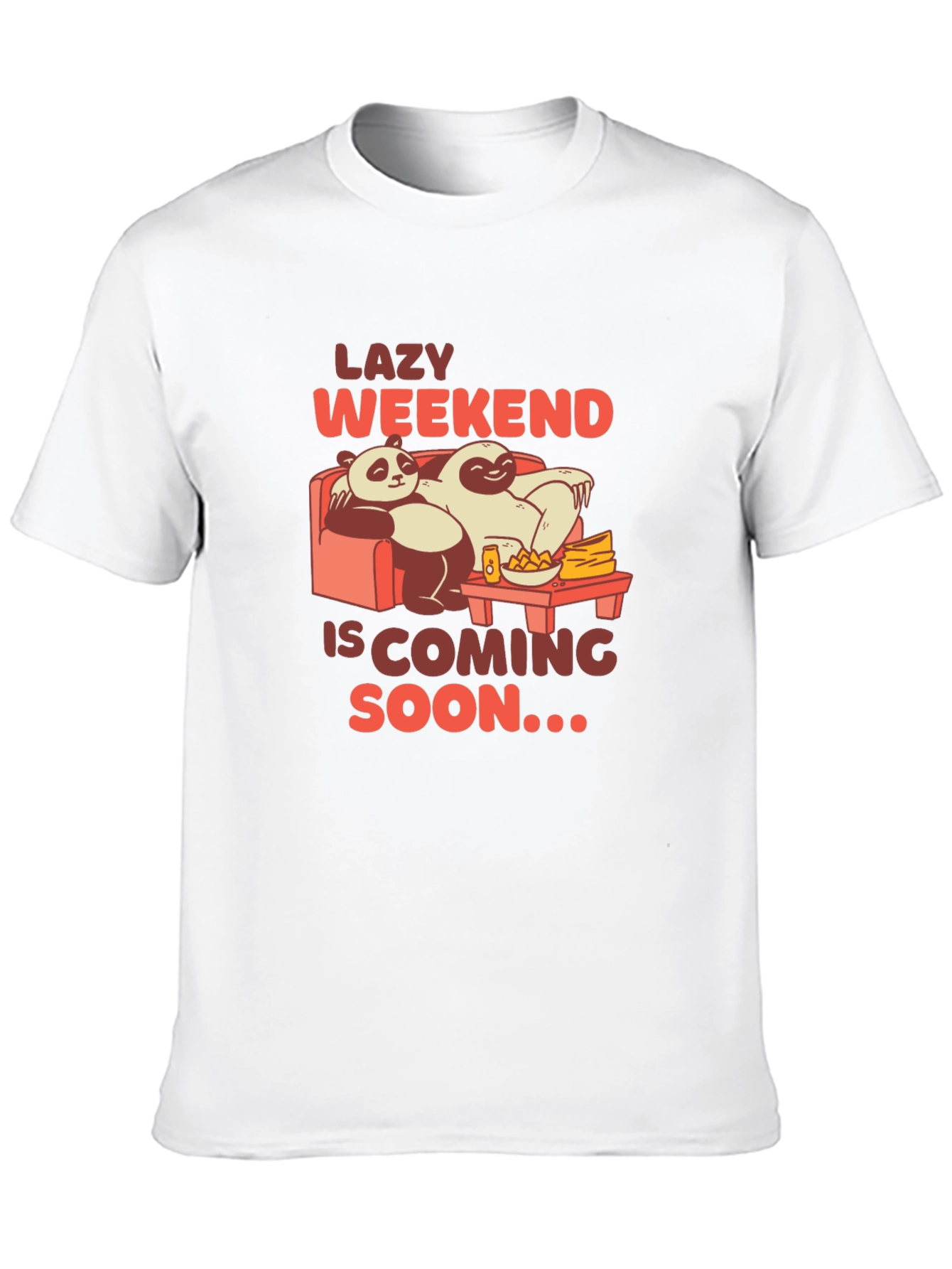 Black Lazy Weekend T-Shirt: Panda & Sloth Edition view 10