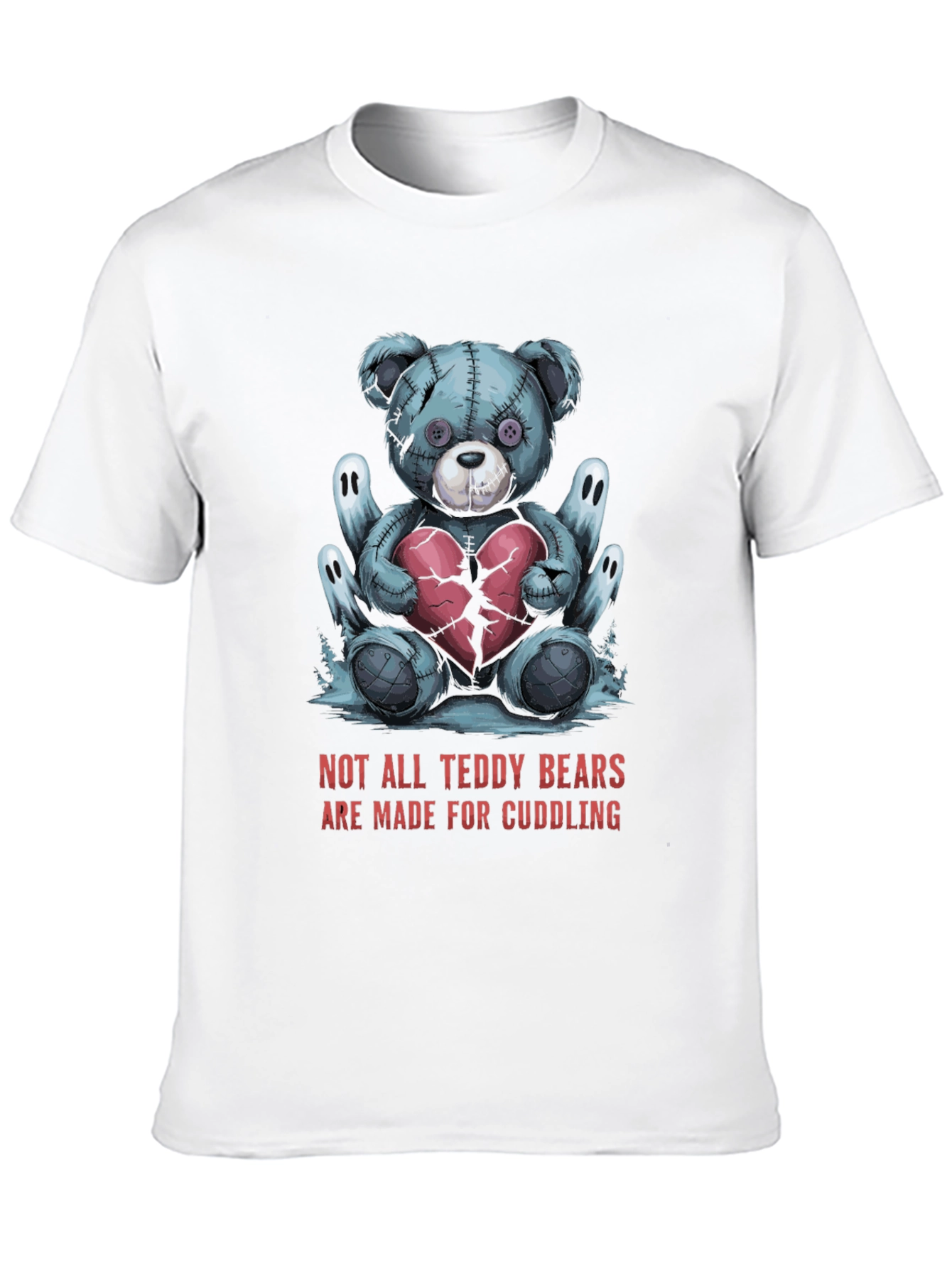 Black Creepy Teddy Bear Graphic Tee - Not for Cuddling! view 10