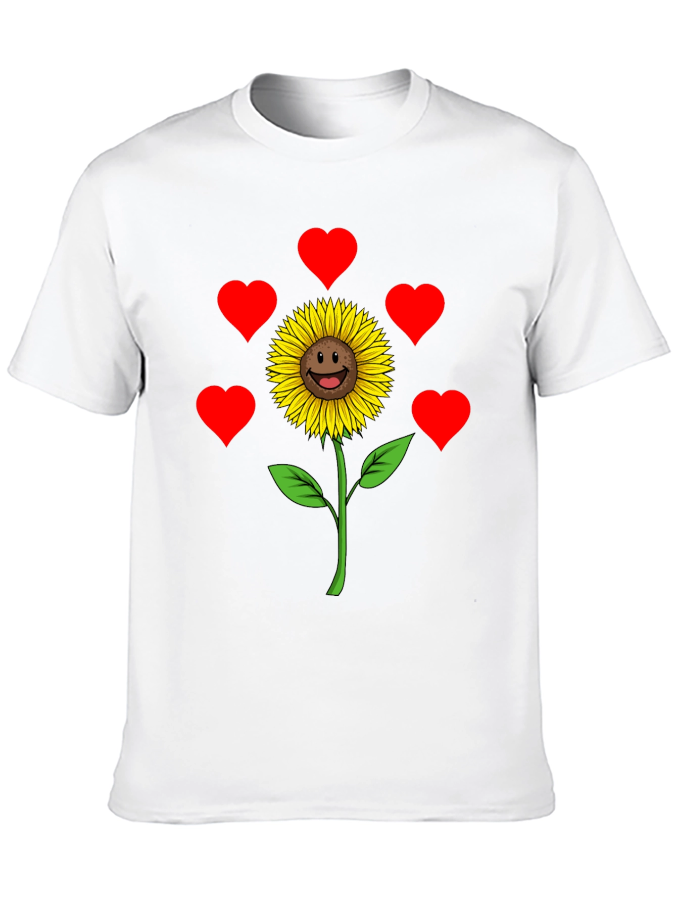 Black Sunflower Heart Graphic Tee - Black Casual Shirt view 10