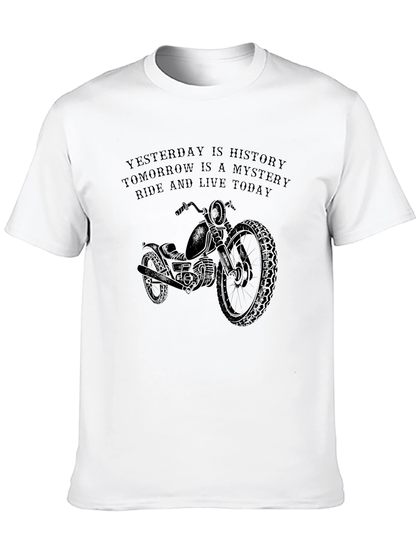 Black Motorcycle Quote Graphic Black T-Shirt view 10