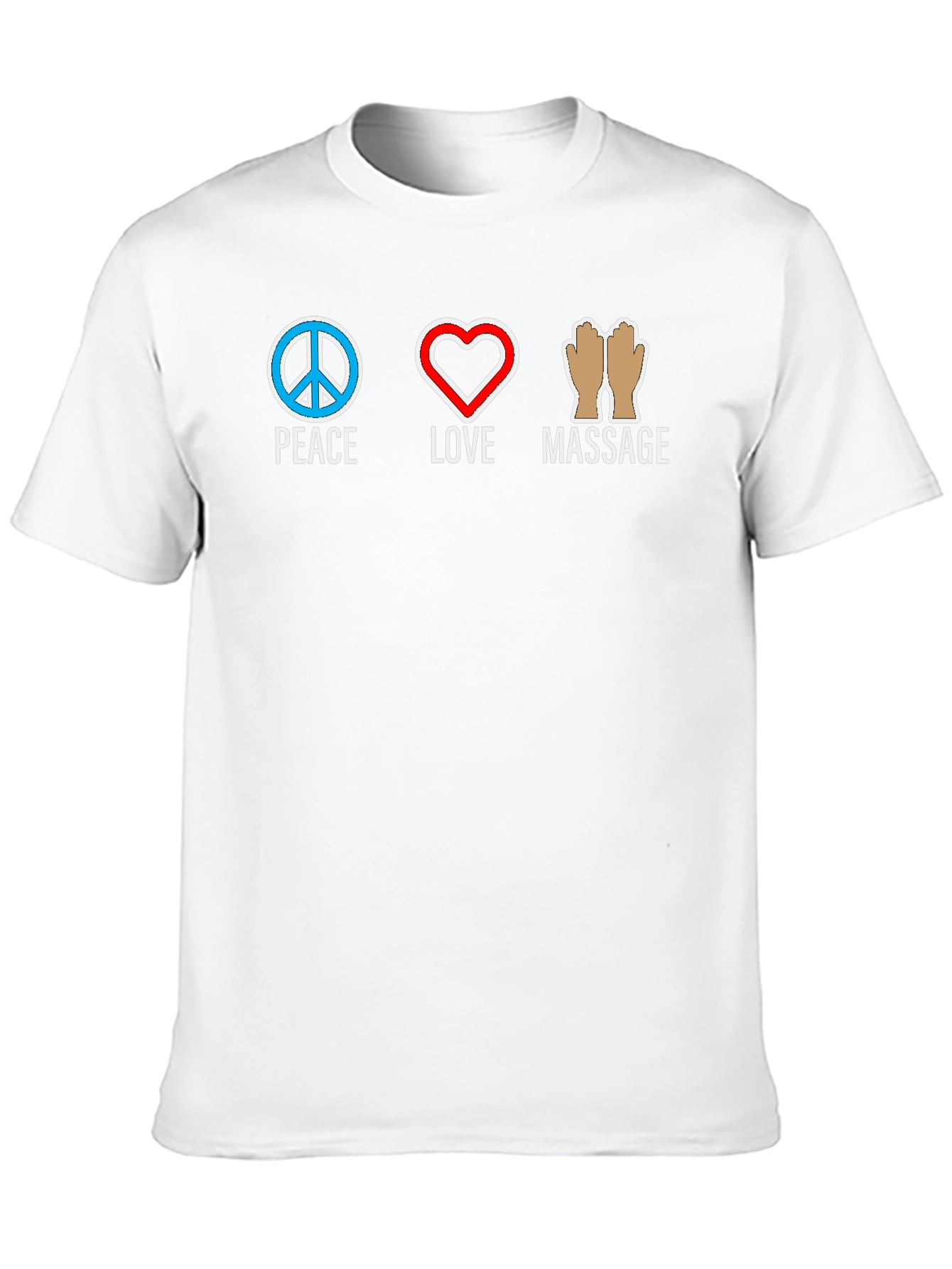 Black Peace Love Massage Graphic T-Shirt view 10