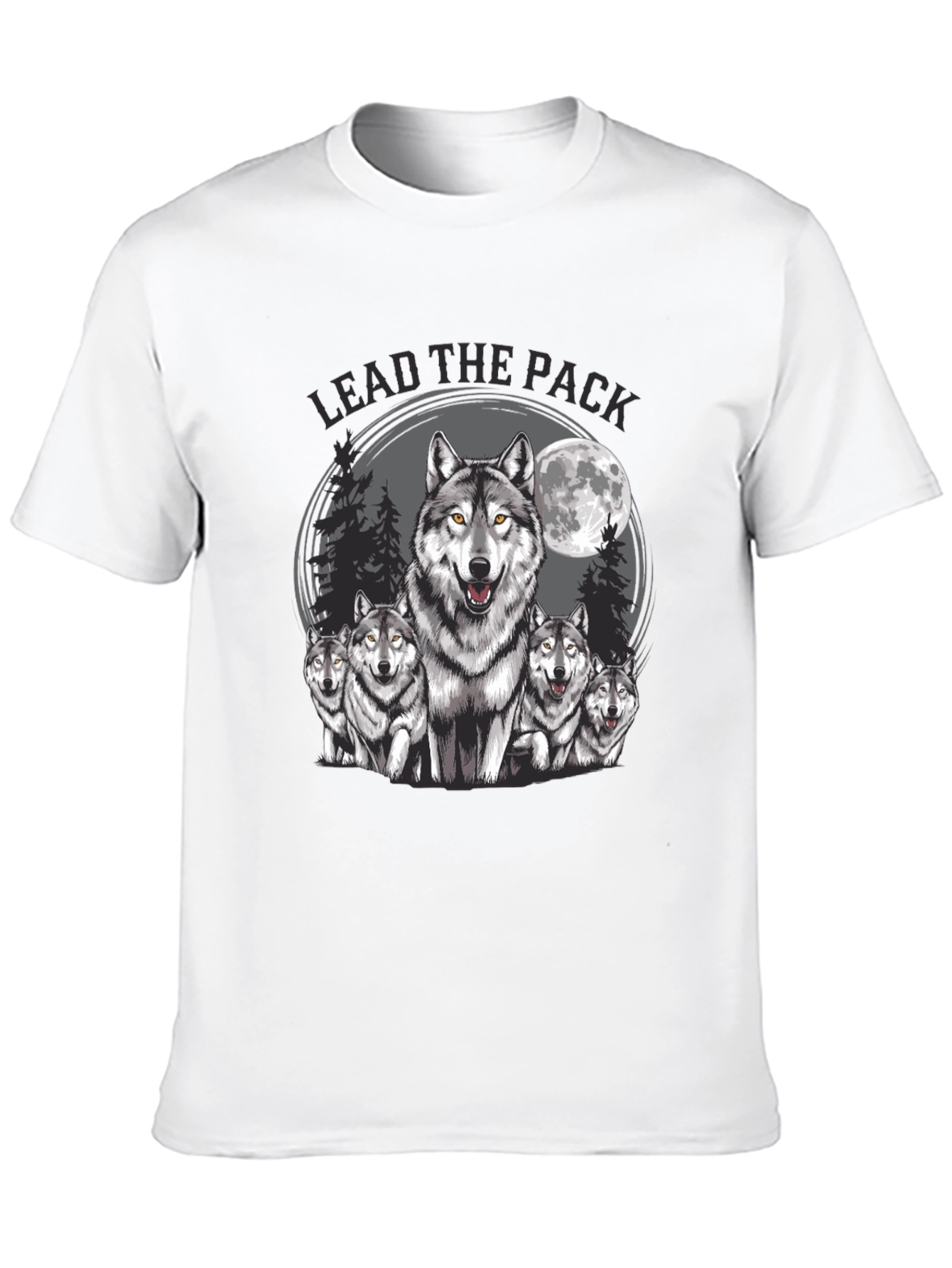 Black Lead the Pack Wolf Graphic T-Shirt view 10
