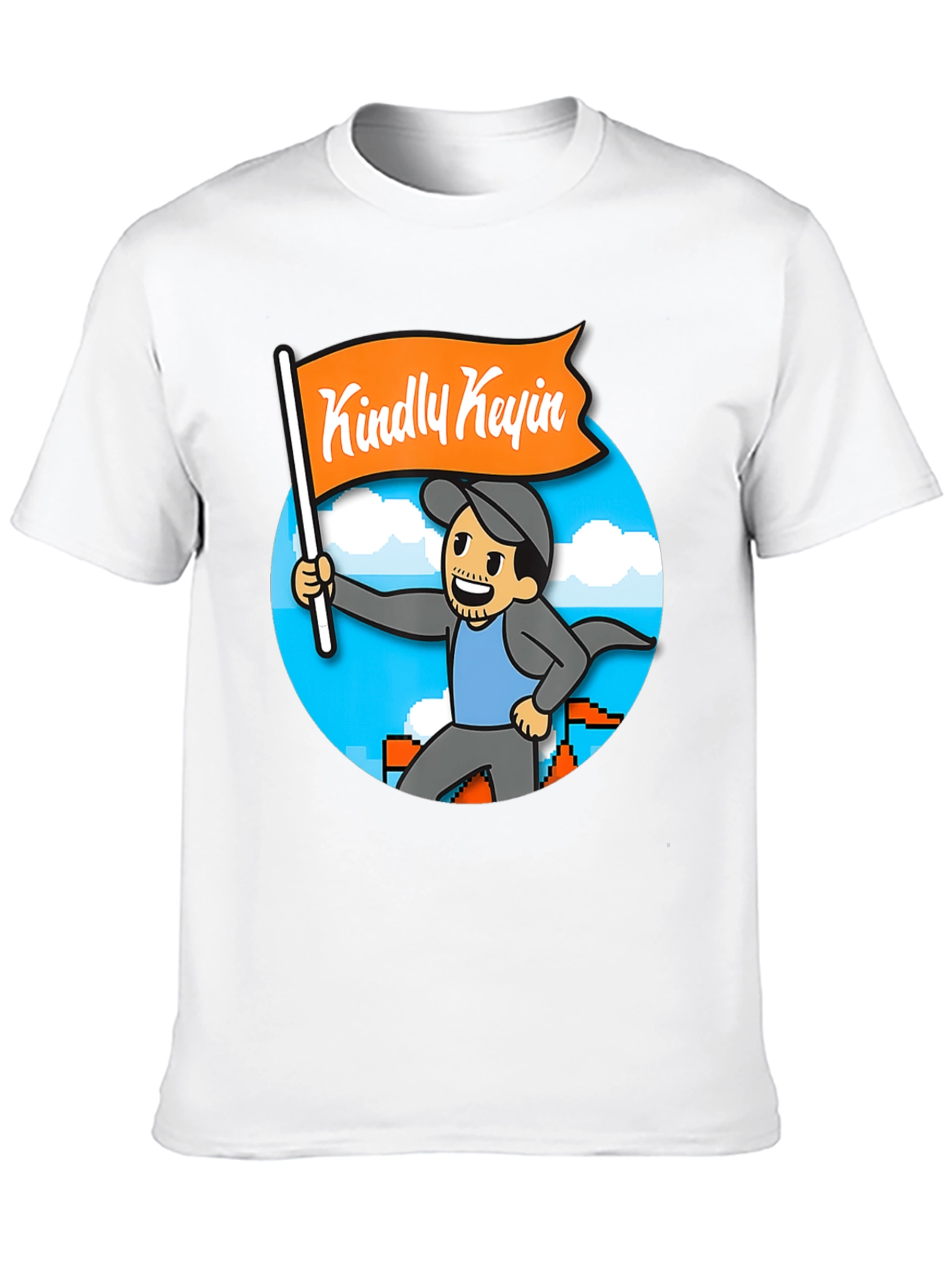 Black Kindly Kevin T-Shirt - Gamer Cartoon Style view 10