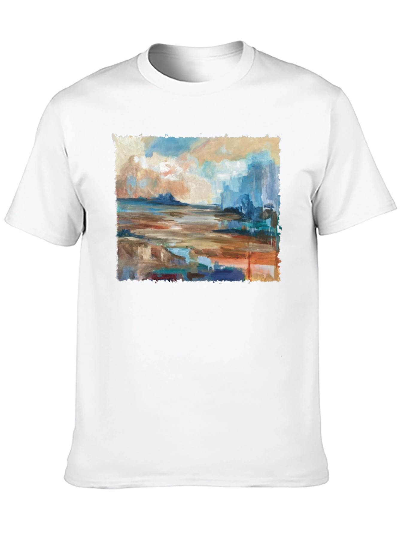 Black Abstract Seascape Graphic Tee view 10
