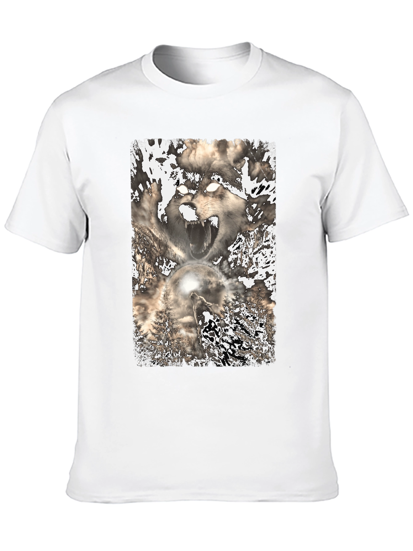 Black Wolf Graphic Print Tee - Black view 10