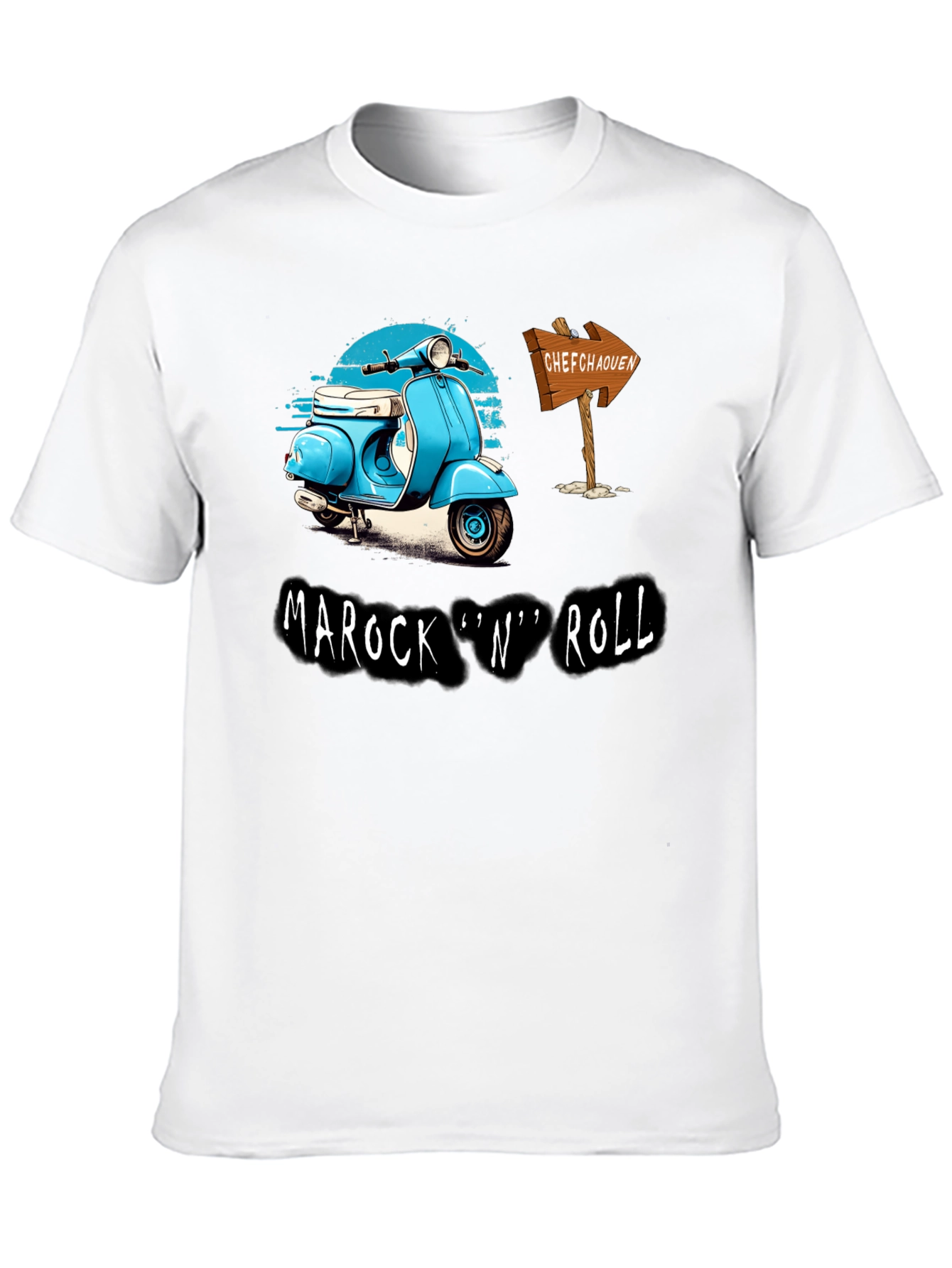 Black Marock 'n' Roll T-Shirt - Scooter Design view 10