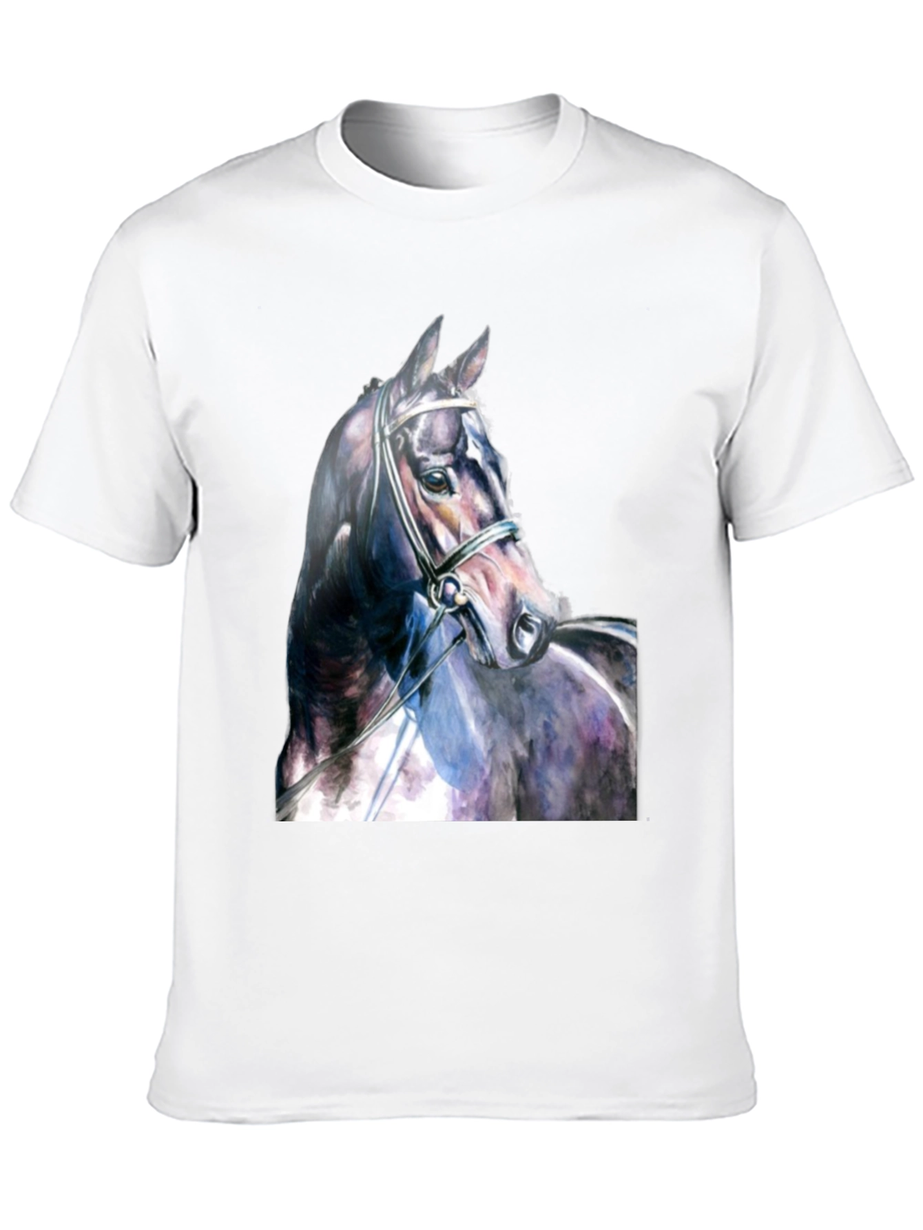 Black Horse Portrait Black T-Shirt view 10
