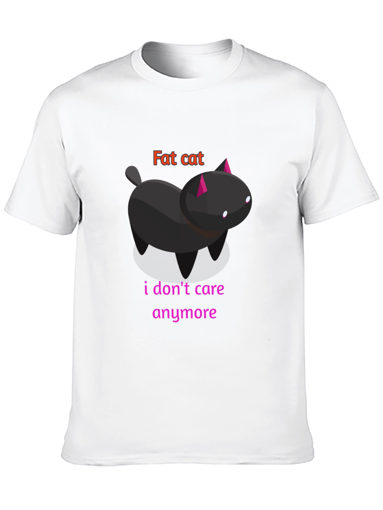 Black Fat Cat Graphic Tee - Unisex Black T-Shirt view 10