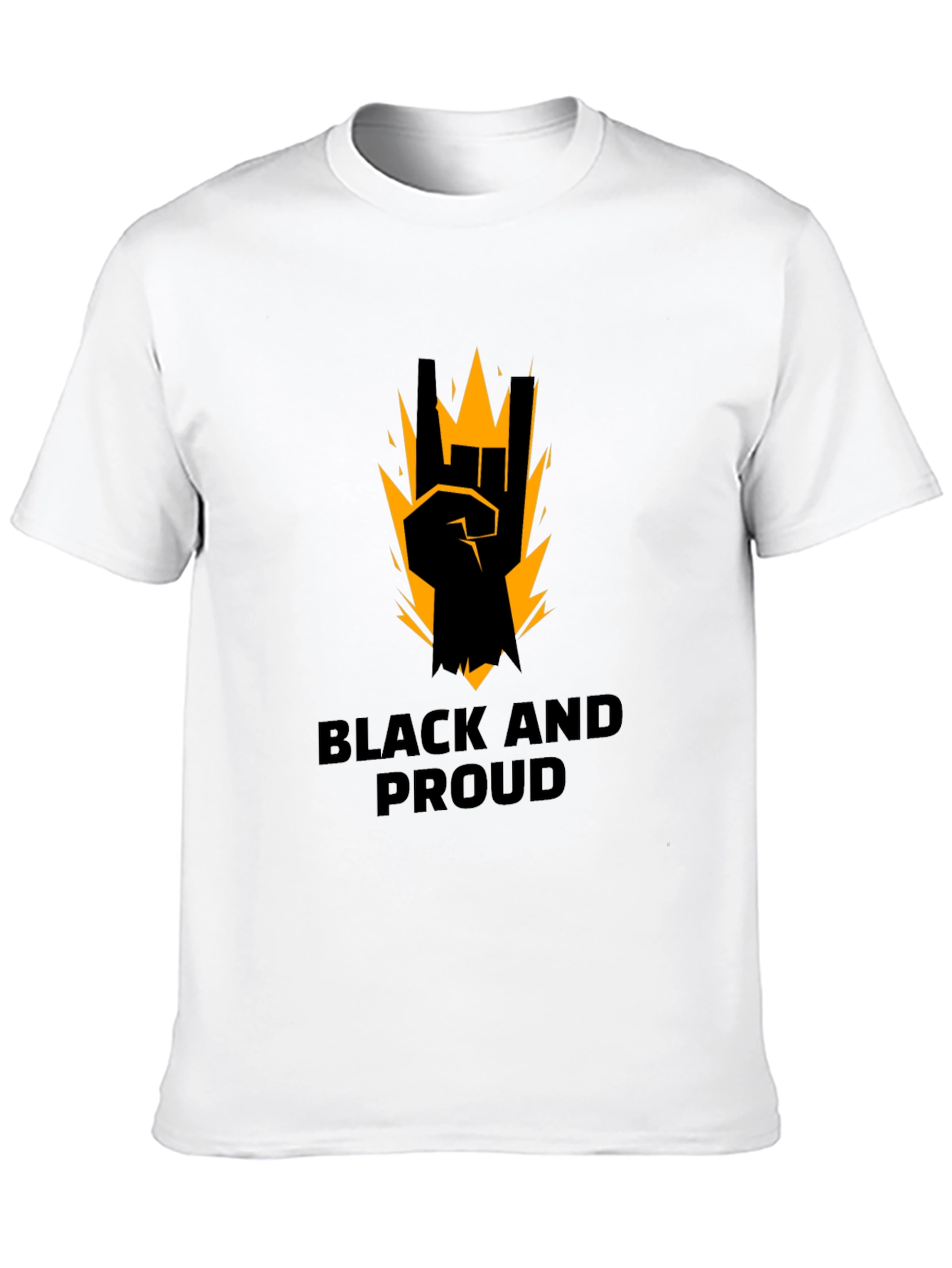 Black Black and Proud Graphic Tee - Rock On Sign view 10