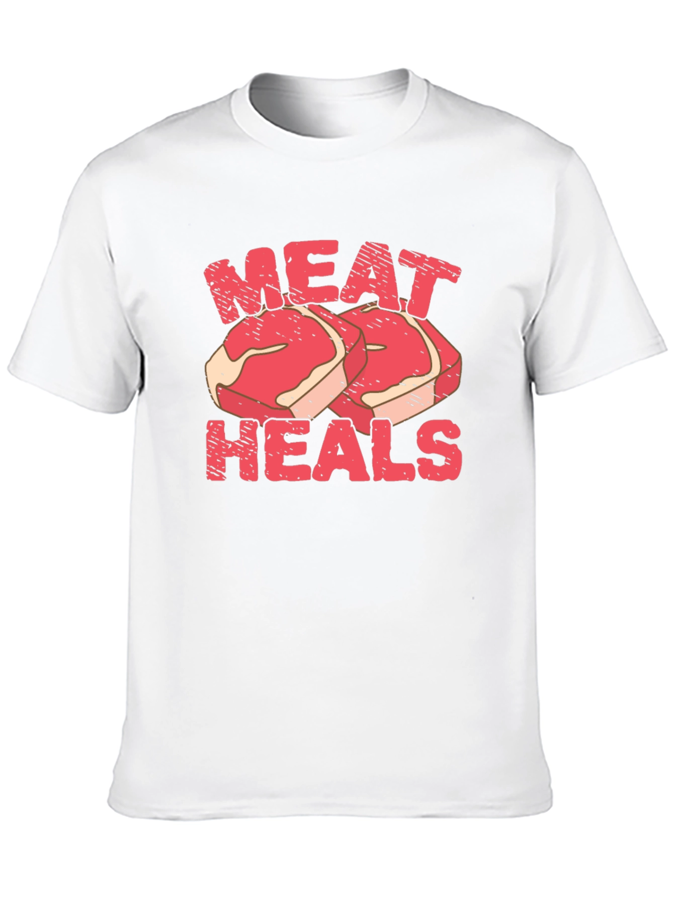 Black Meat Heals T-Shirt - Black, Funny Graphic Tee view 10