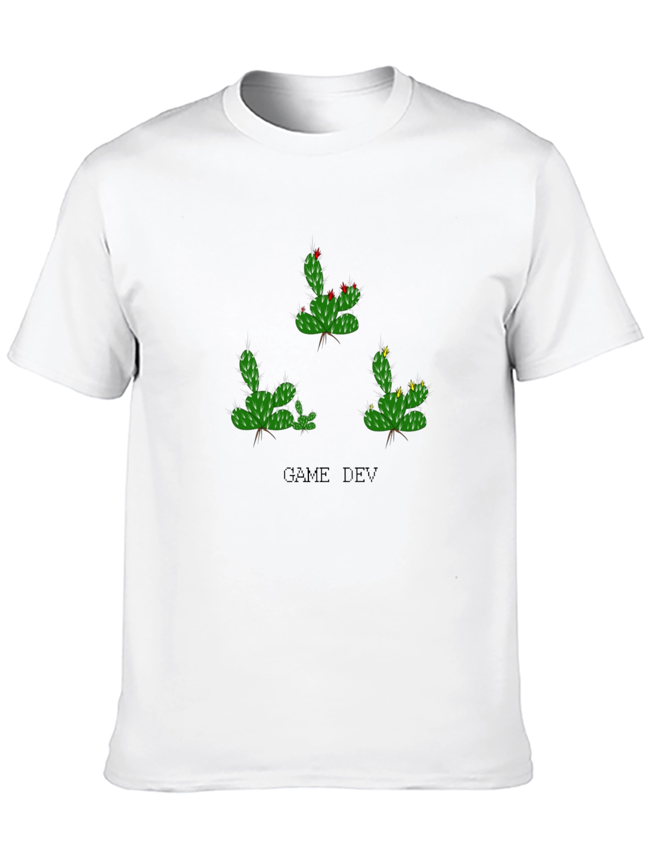 Black Game Dev Cactus T-Shirt - Black Cotton Tee view 10