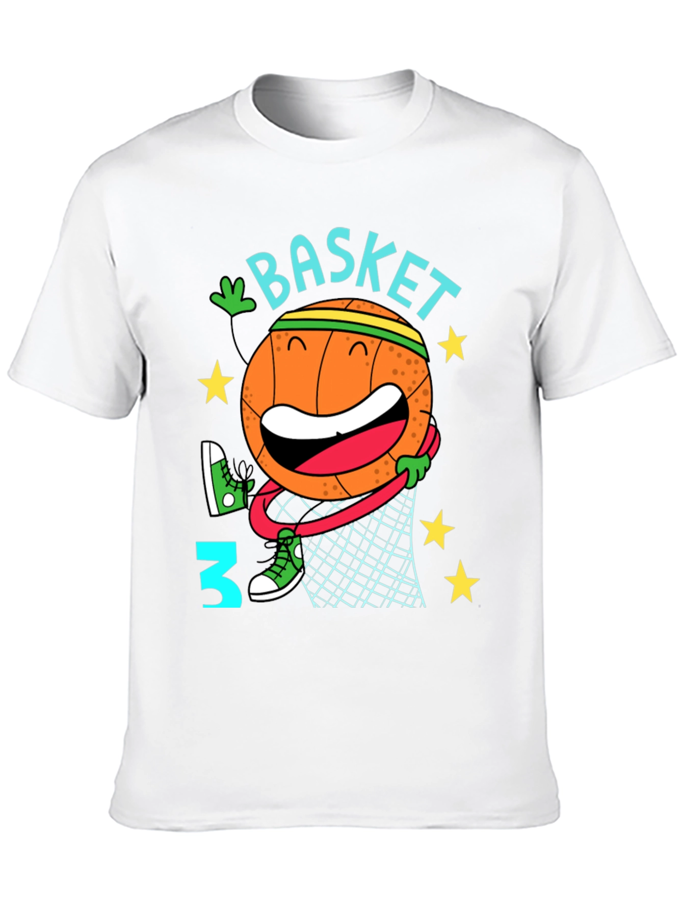 Black Basketball Cartoon Graphic T-Shirt view 10