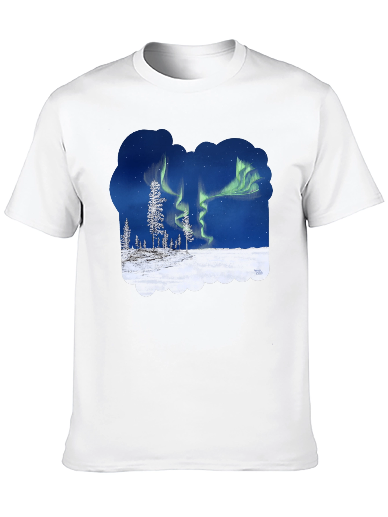 Black Aurora Borealis Graphic T-Shirt - Northern Lights Tee view 10