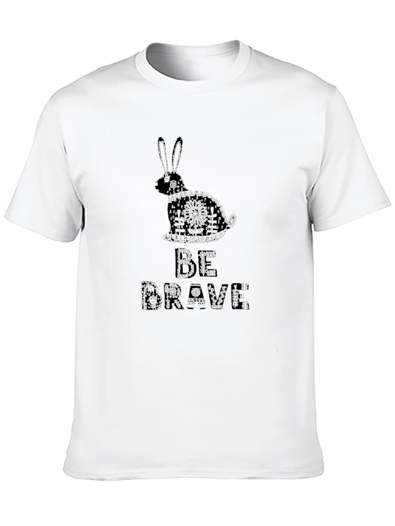 Black Be Brave Rabbit Graphic Tee - Black view 10