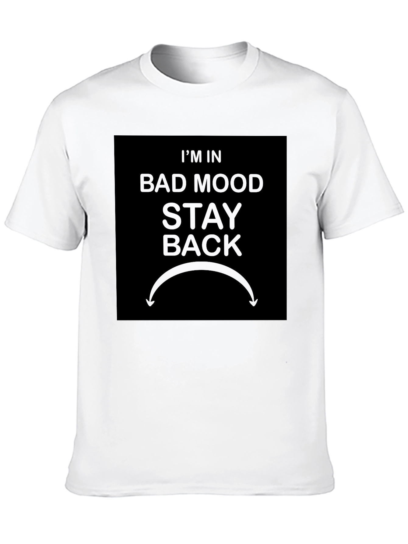 Black Bad Mood Stay Back Graphic T-Shirt - Funny Warning Tee view 10