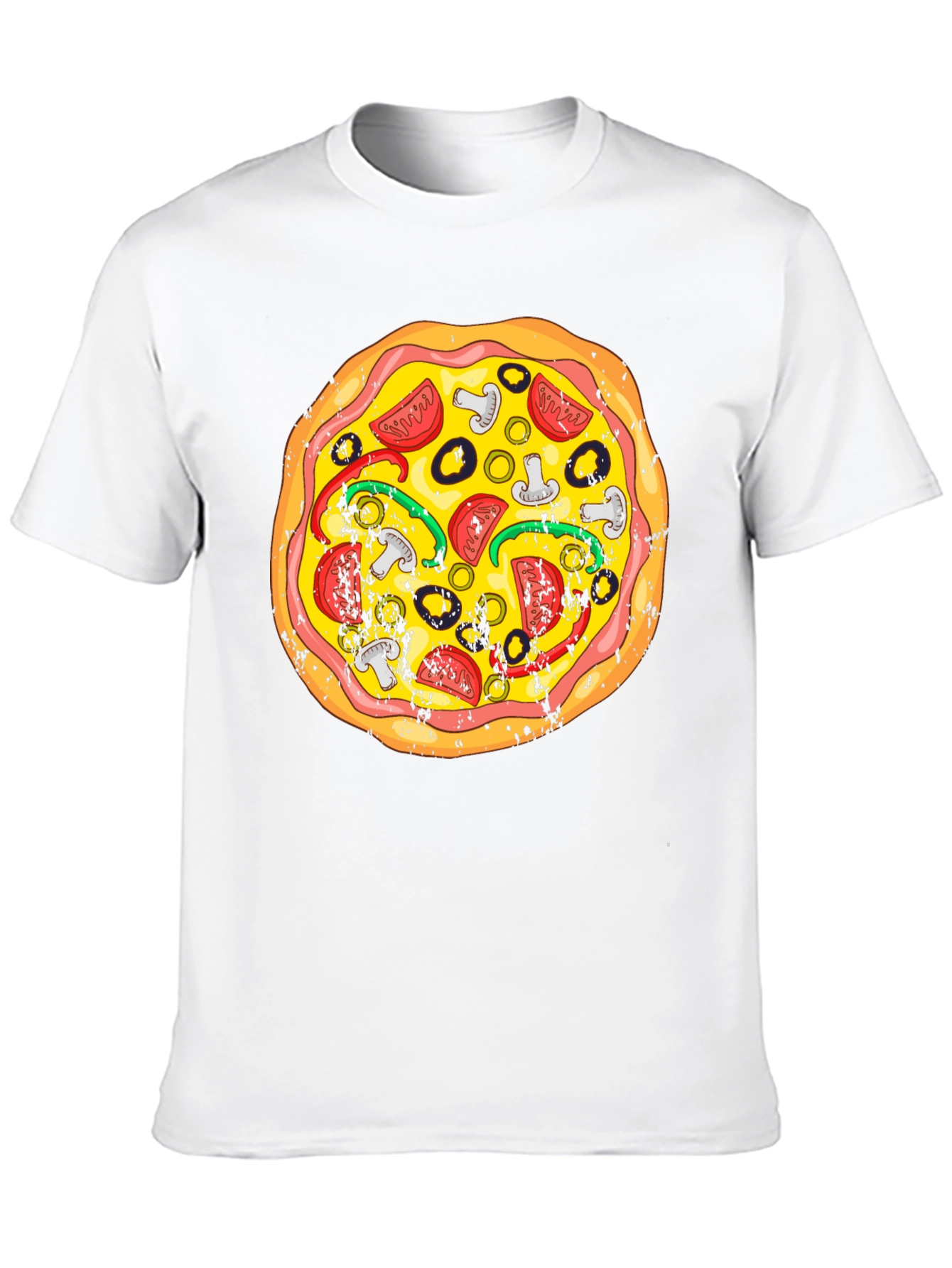 Black Pizza Graphic Tee - Fun Food T-Shirt view 10
