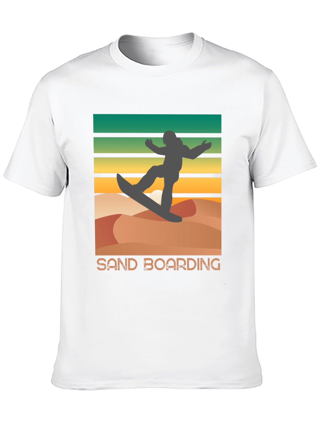 Black Sand Boarding Retro T-Shirt, Desert Fun Tee view 10