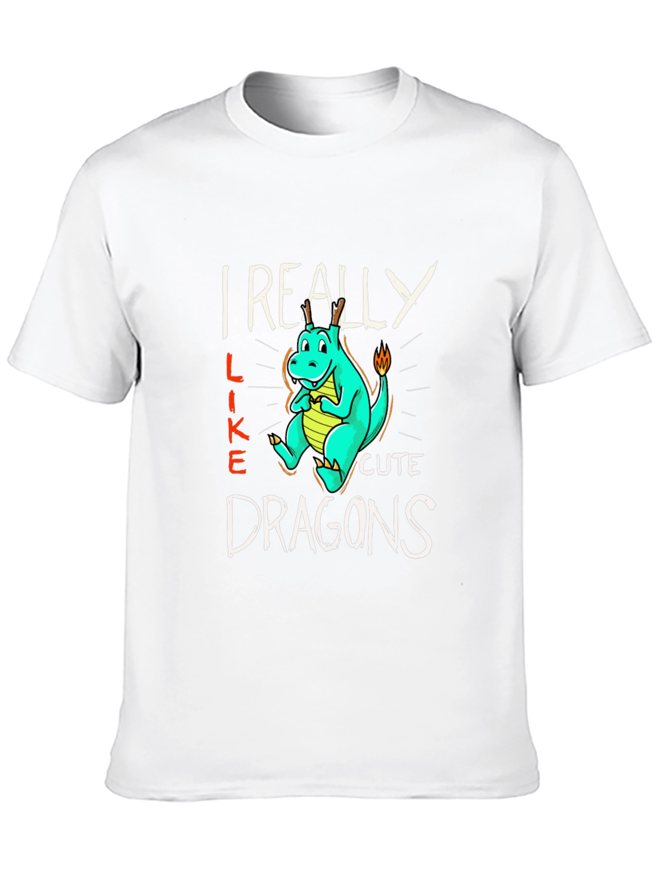 Cute Dragon T-Shirt - I Really Like Dragons Graphic Tee - 10