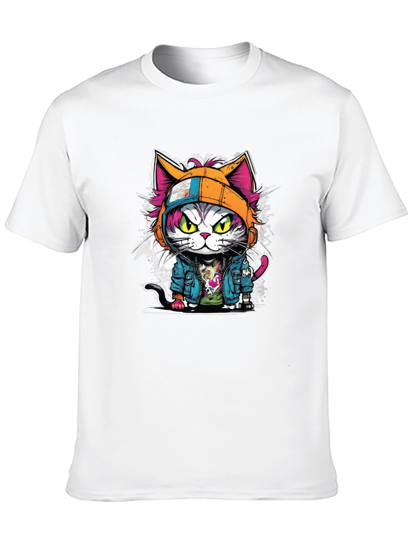 Black Cool Cat Graphic Tee - Street Style view 10