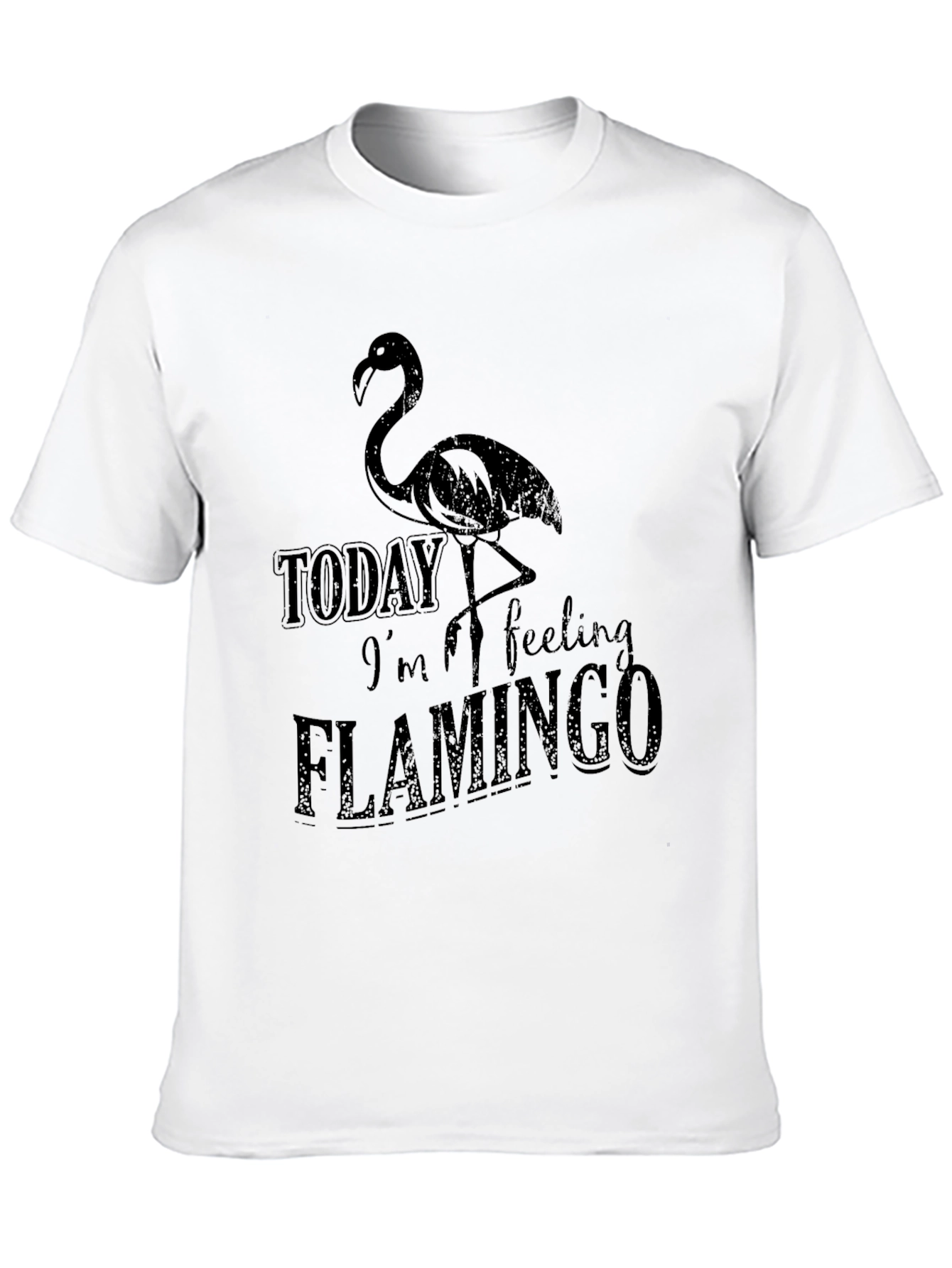 Black Today I'm Feeling Flamingo Black T-Shirt view 10