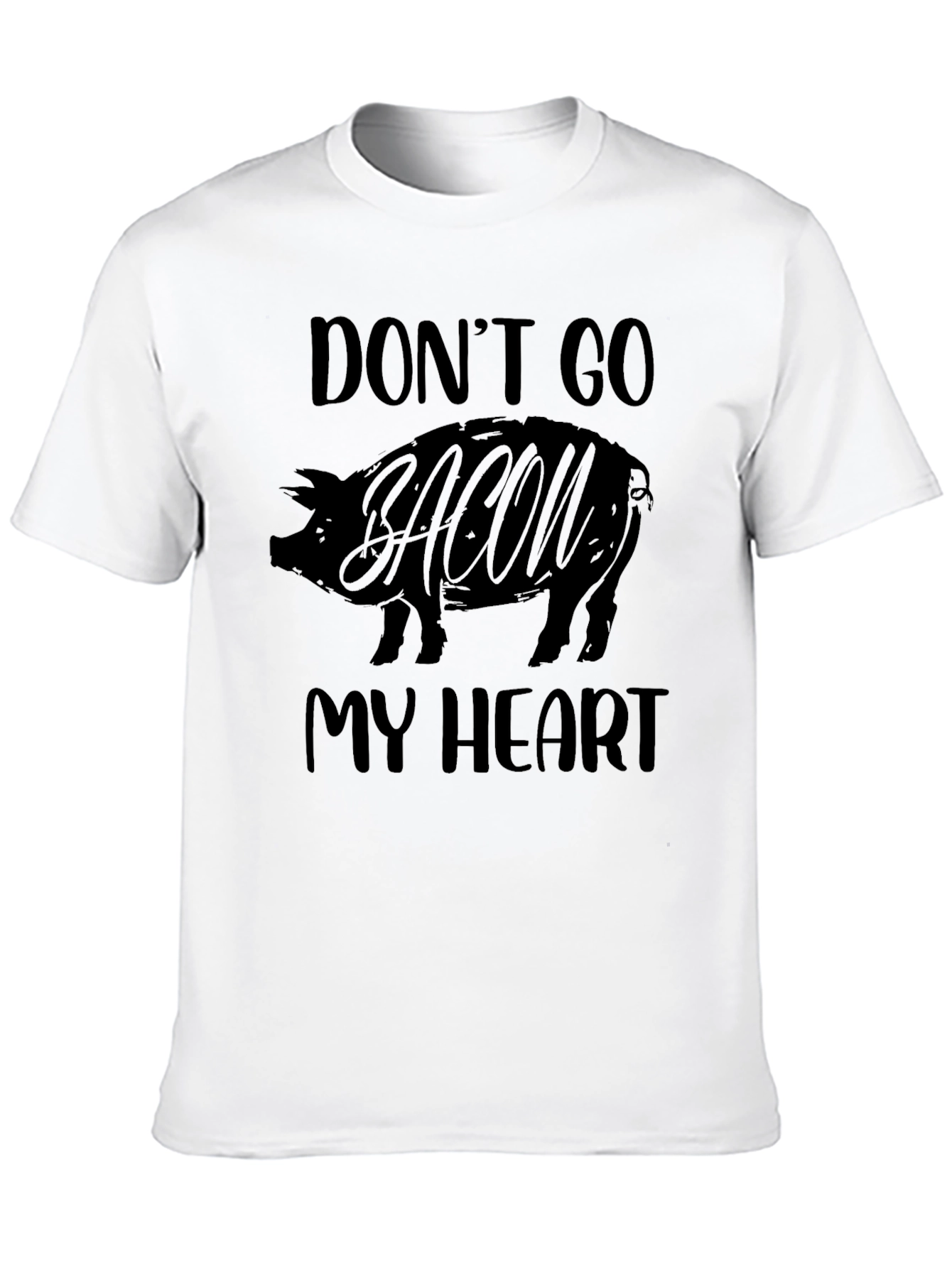 Black Don't Go Bacon My Heart Black T-Shirt view 10