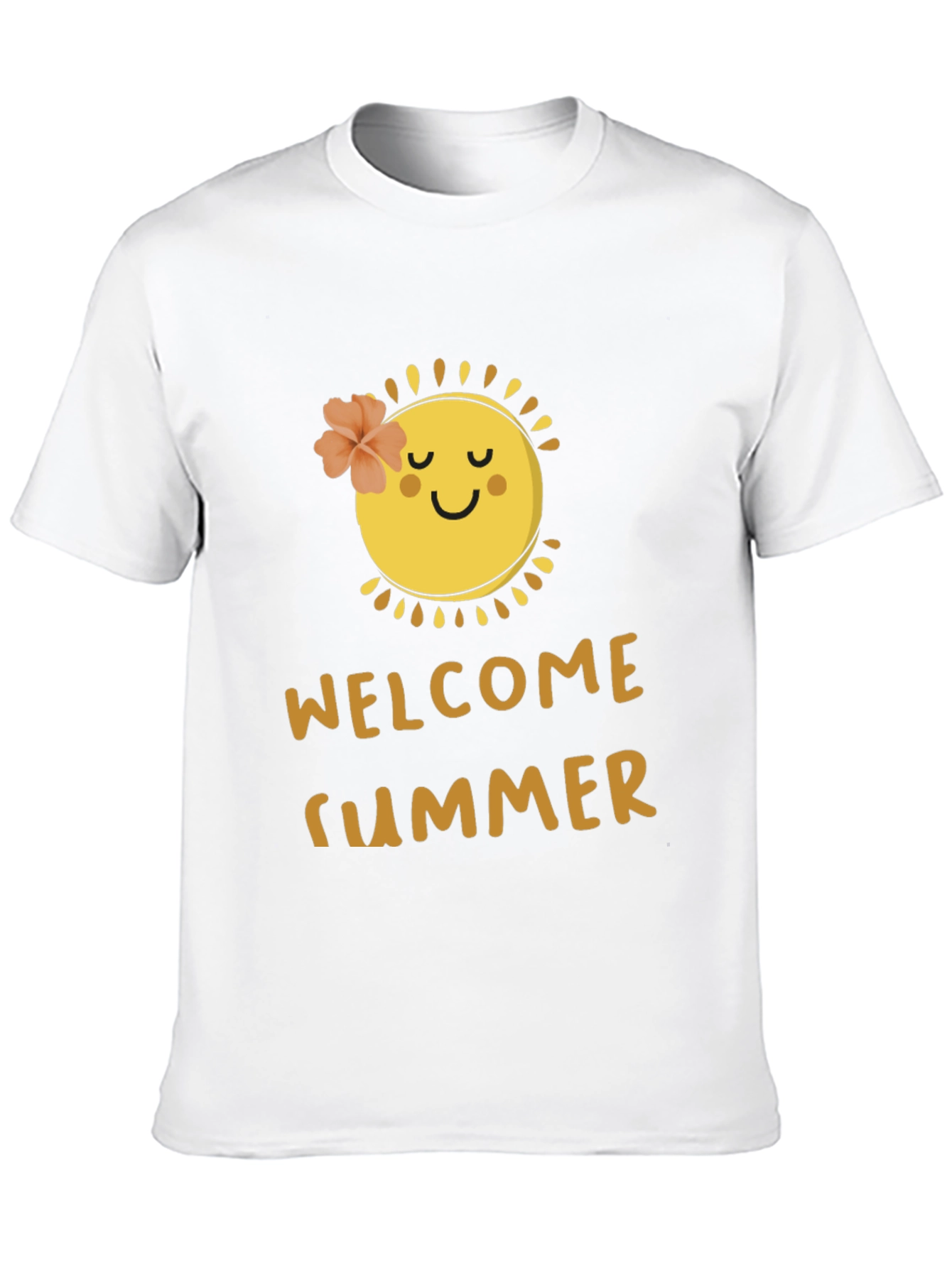 Black Welcome Summer Black T-Shirt with Sun Design view 10