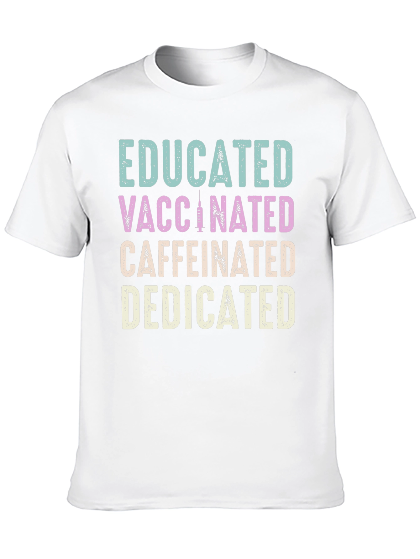 Black Educated Vaccinated Caffeinated Dedicated T-Shirt view 10