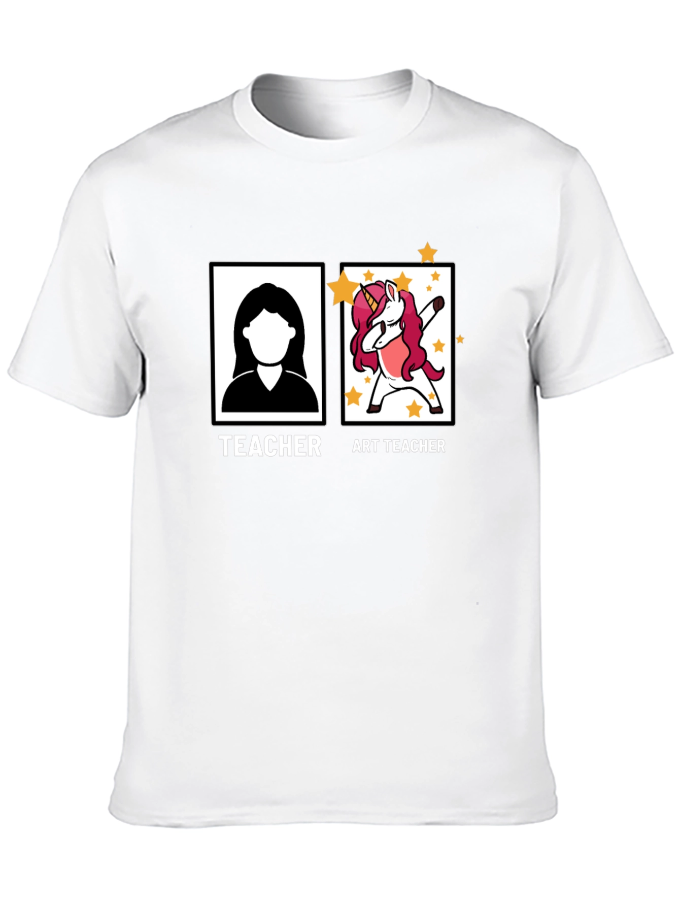 Black Art Teacher Unicorn Black T-Shirt view 10