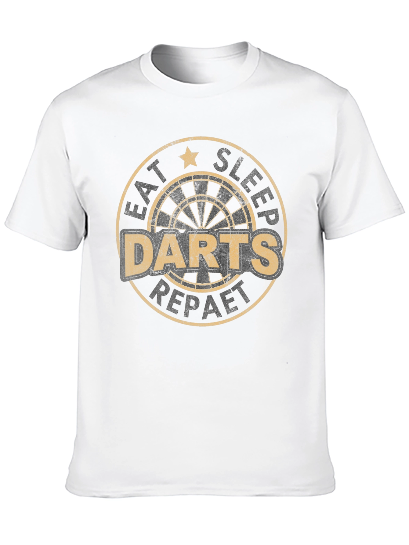 Black Eat Sleep Darts Repeat Black Graphic Tee view 10