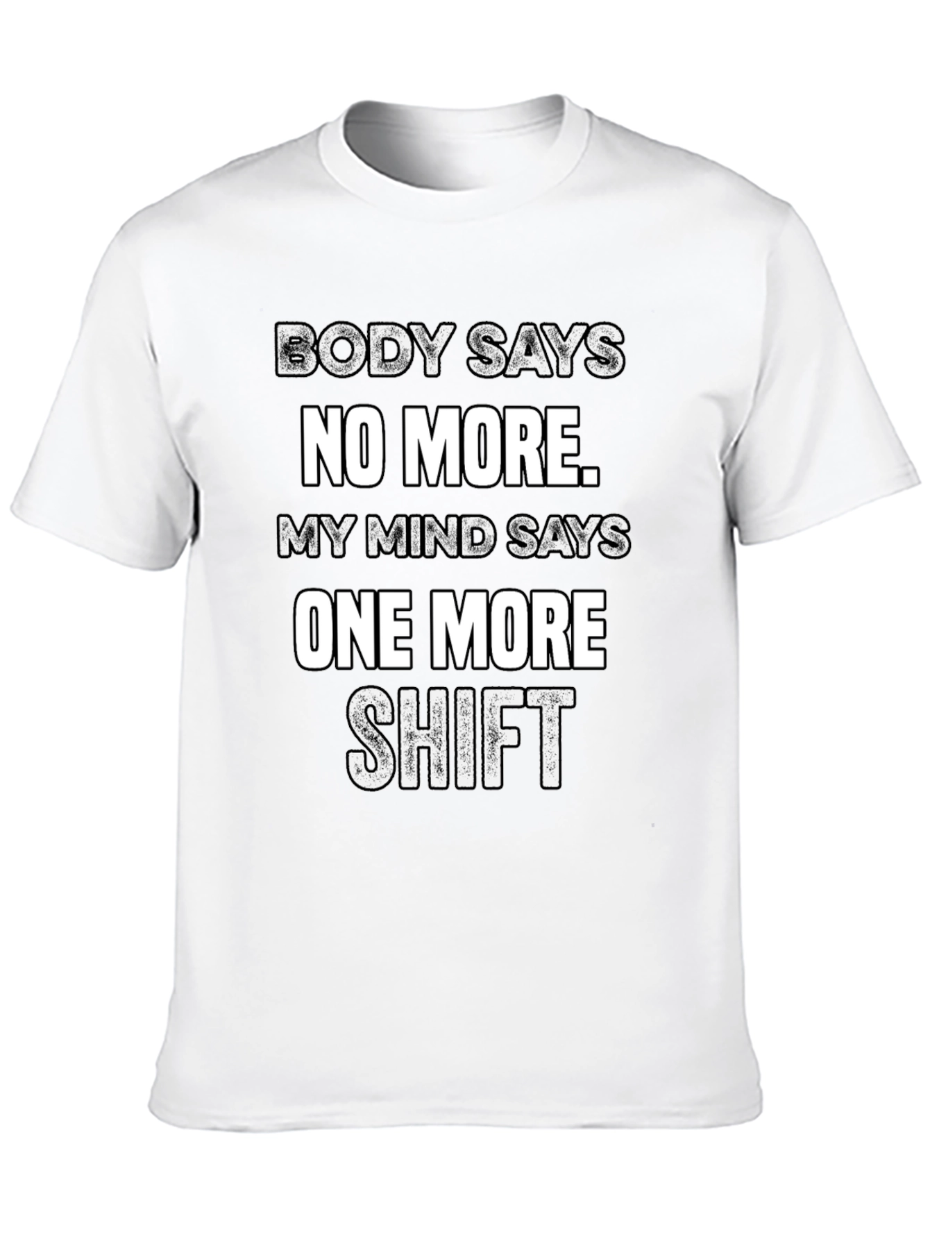 Black One More Shift Graphic Tee - Soft Cotton Work Shirt view 10