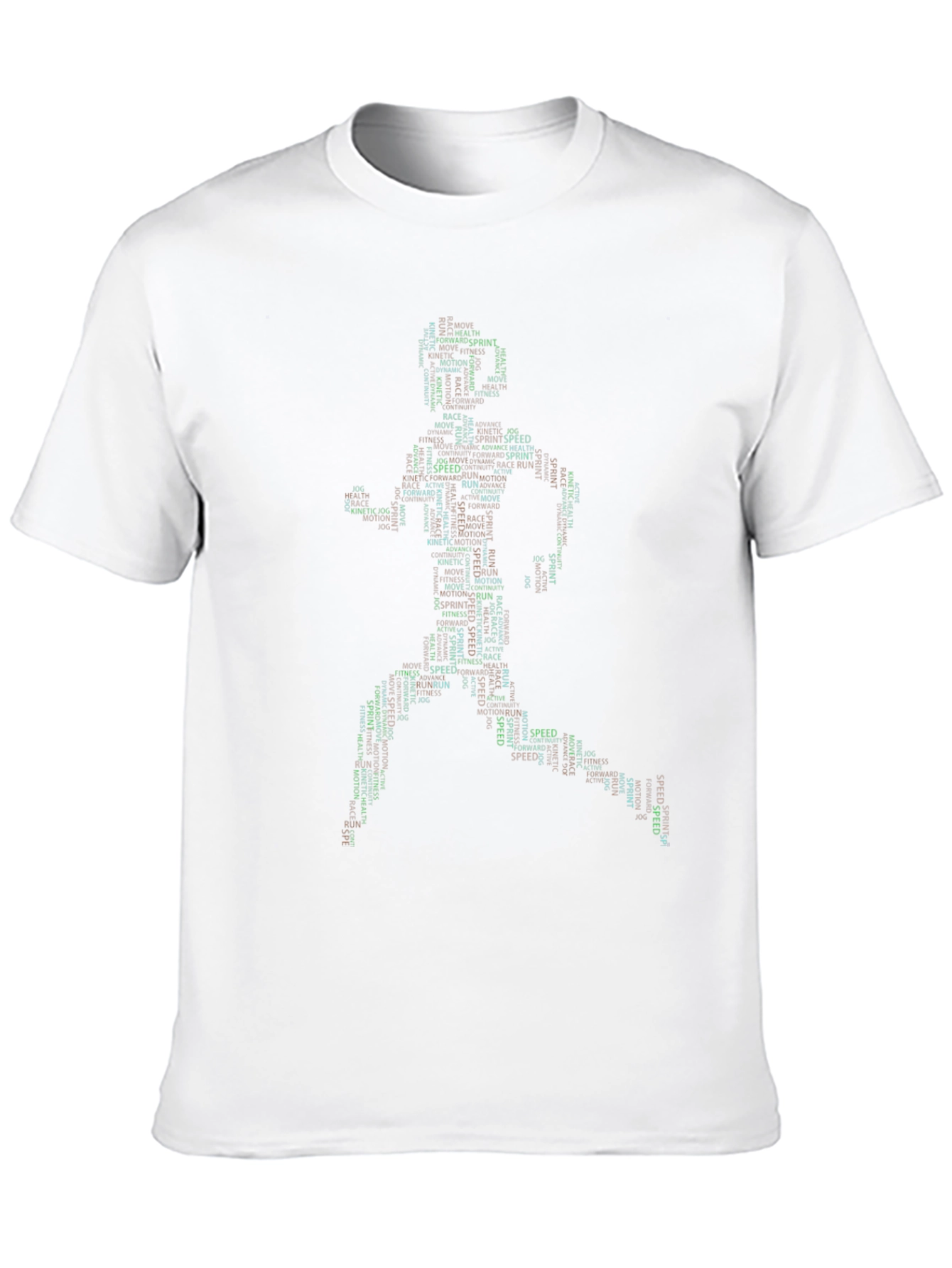 Black Runner Word Art Graphic T-Shirt - Speed & Motion Design view 10