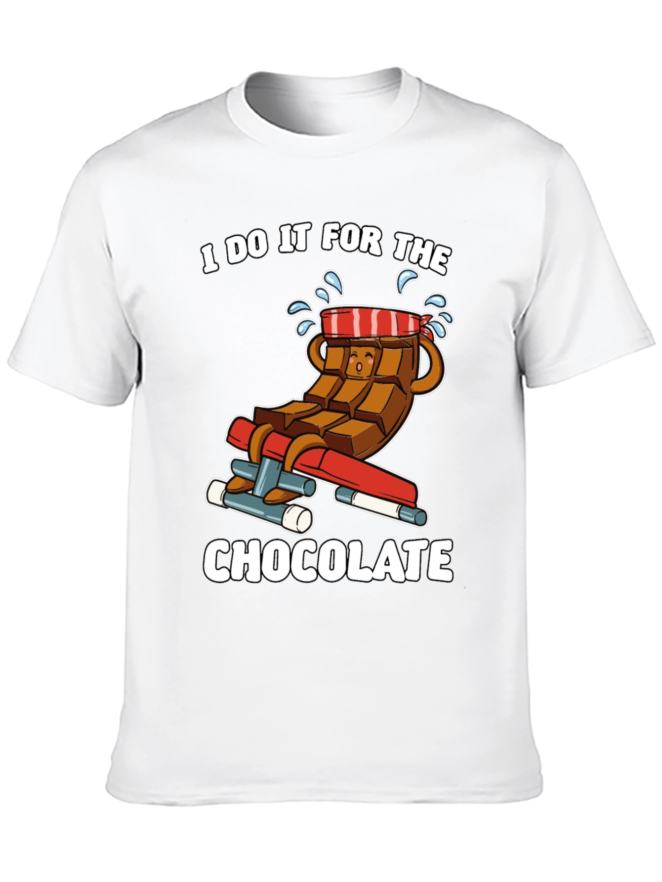 Black Chocolate Gym Workout T-Shirt - "I Do It For The Chocolate" view 10