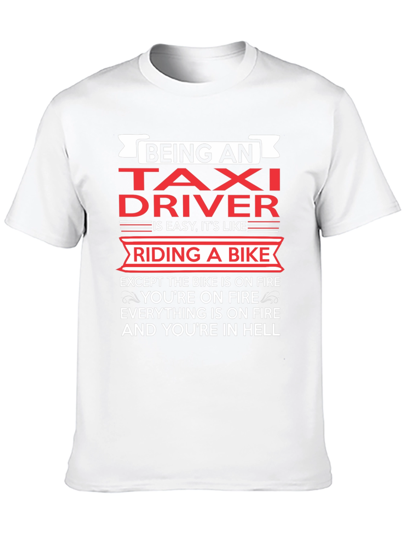 Black Taxi Driver Funny T-Shirt - Riding A Bike in Hell view 10