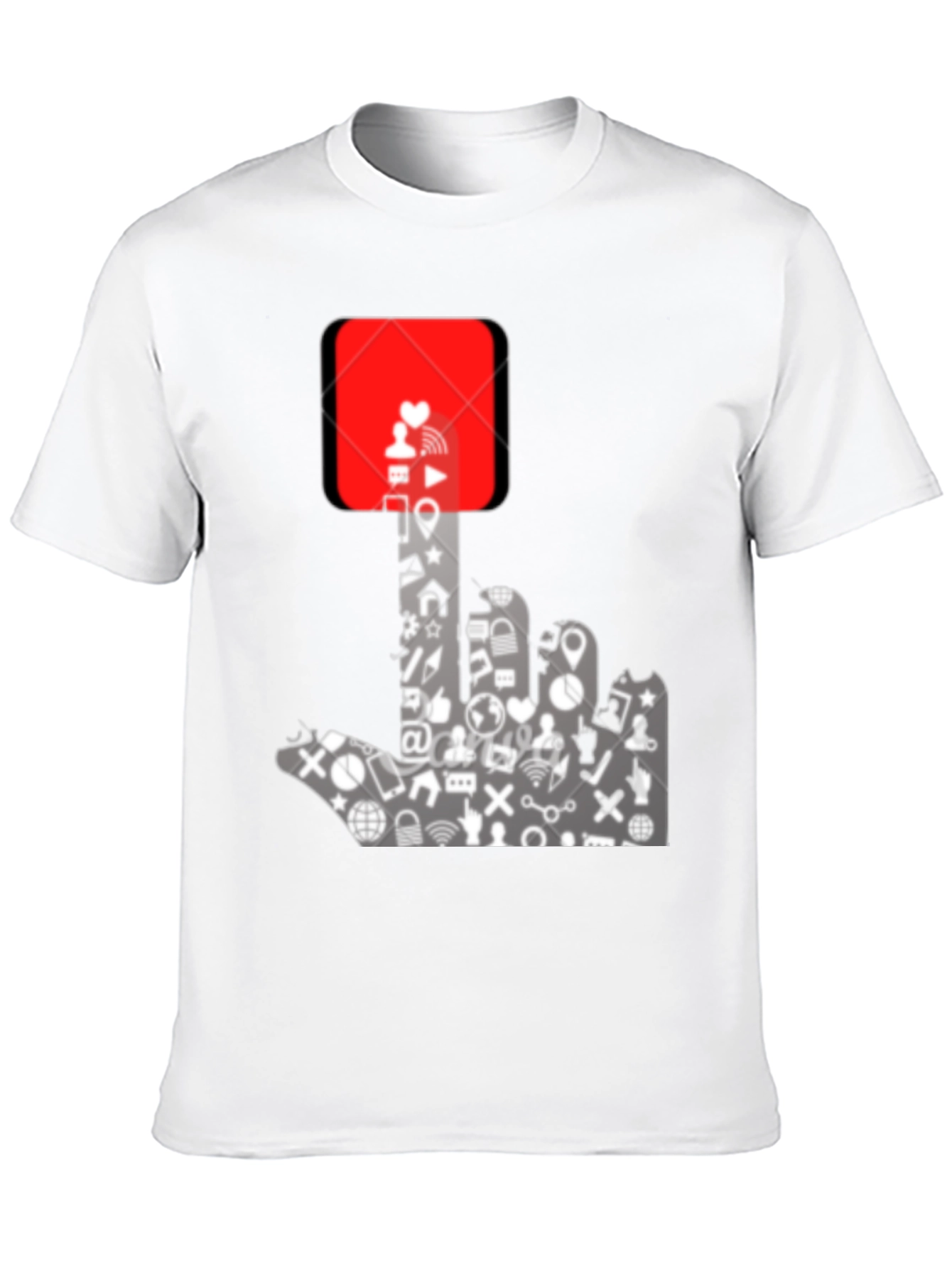 Social Media Hand Gesture Graphic T-Shirt - 10