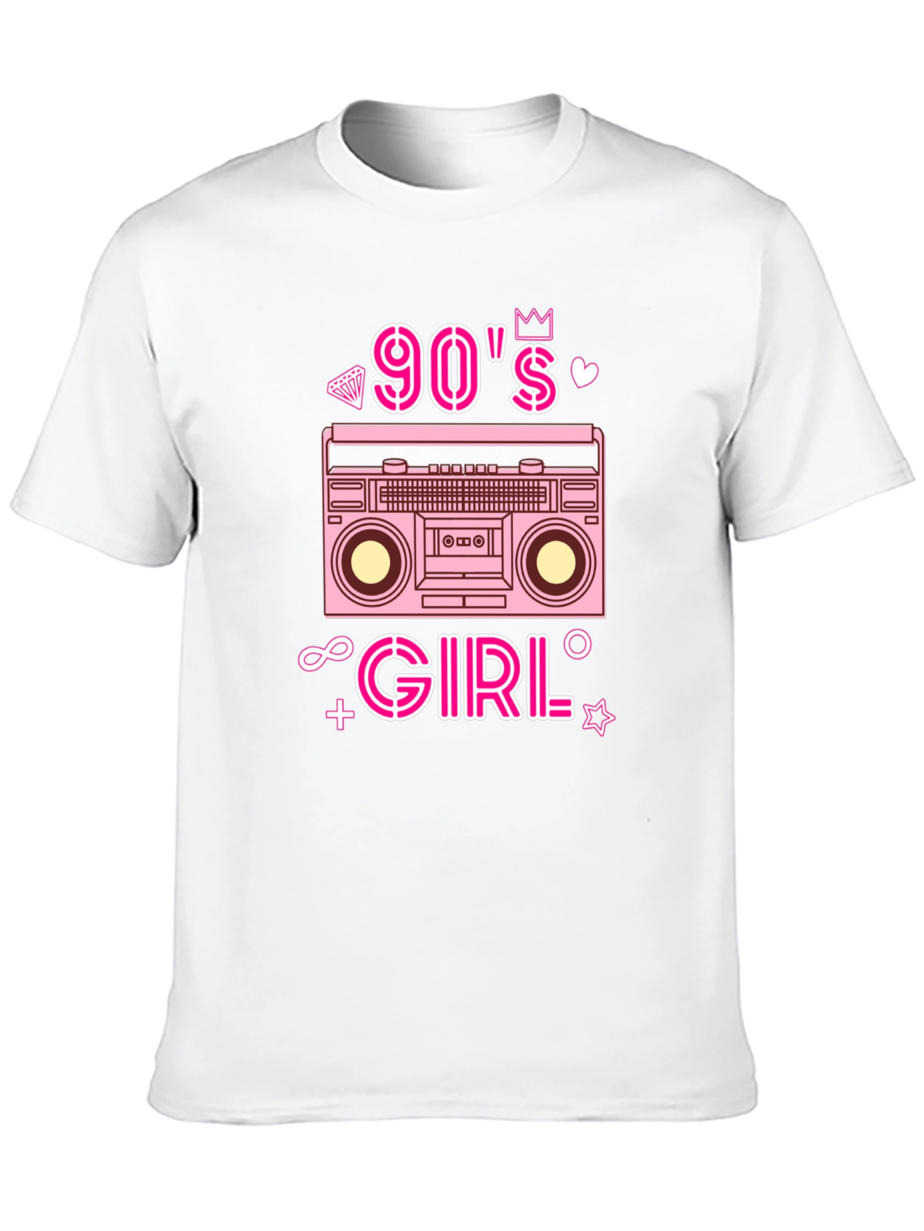 Black 90s Girl Retro Boombox Graphic Tee - Black T-Shirt view 10