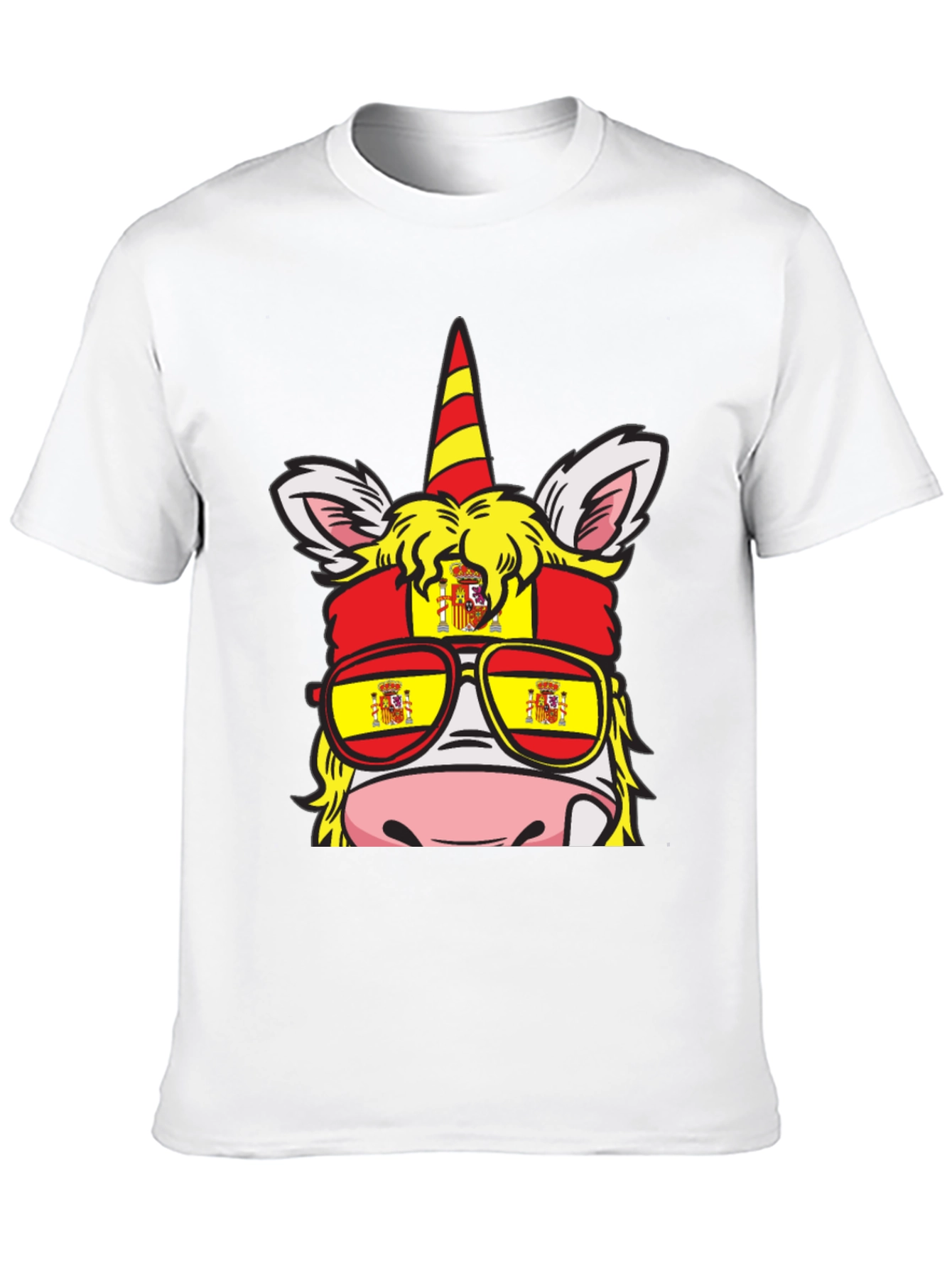 Black Spain Flag Unicorn T-Shirt view 10