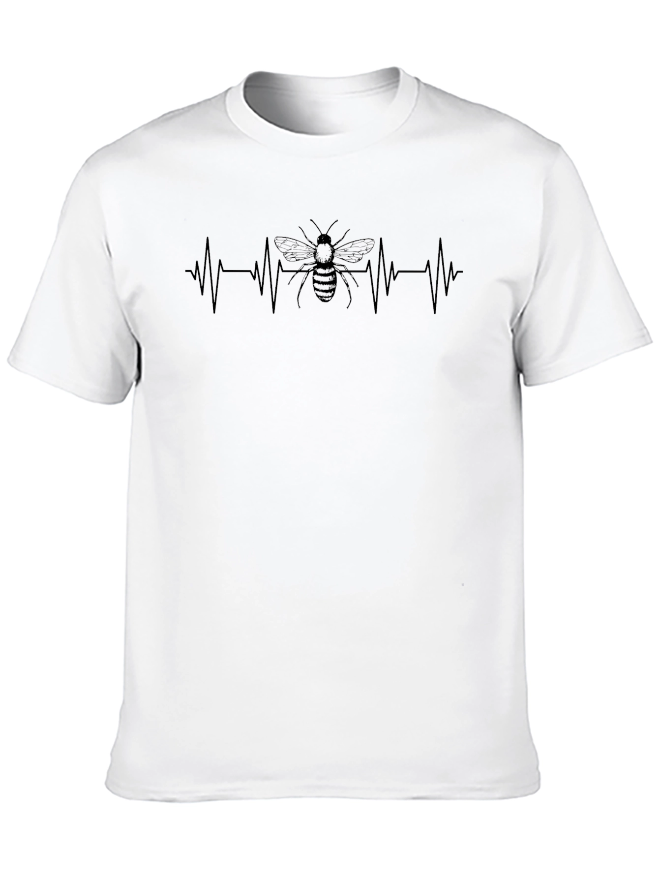 Black Bee Heartbeat T-Shirt - Black view 10