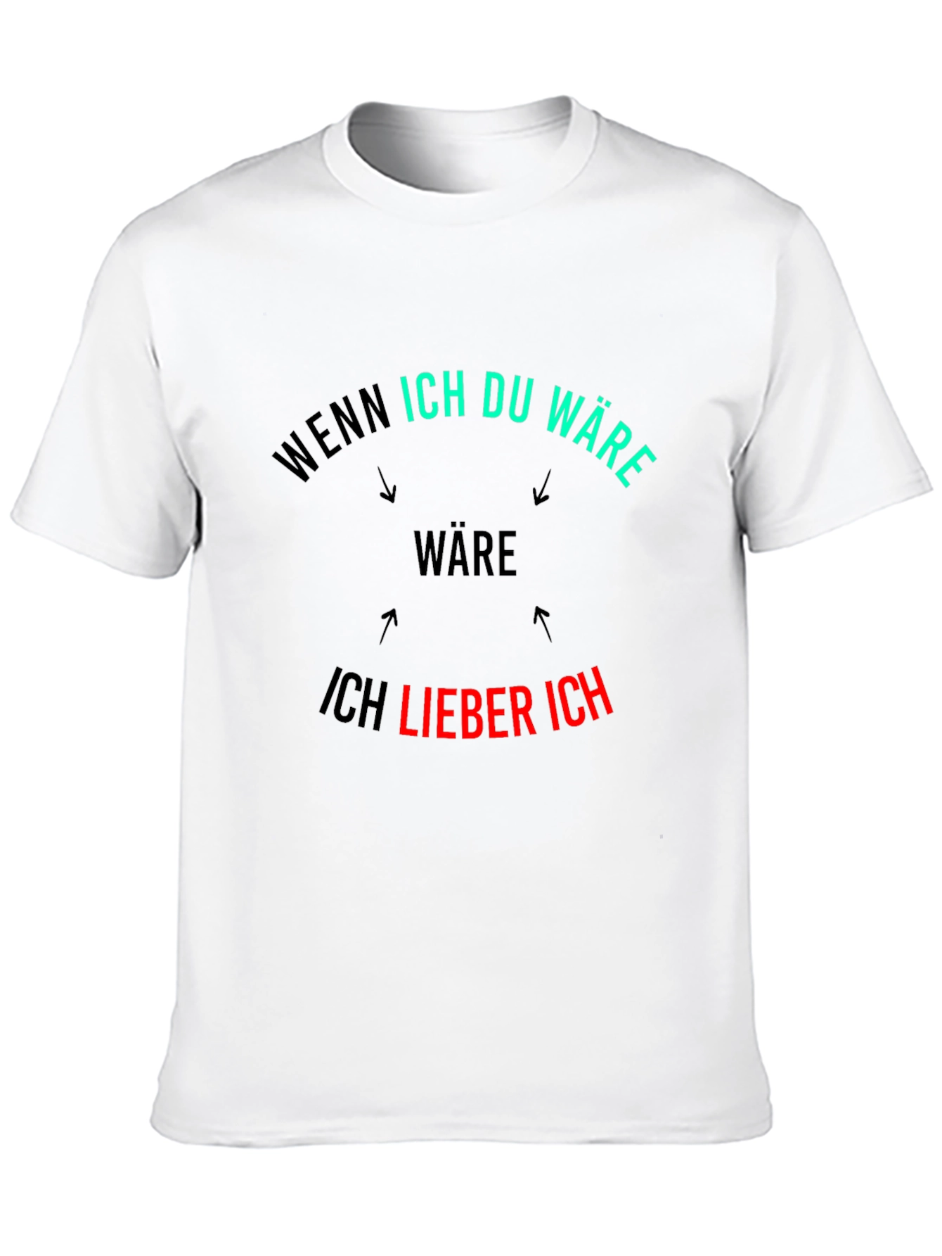 Black Wenn Ich Du Ware Mens Black T-Shirt view 10