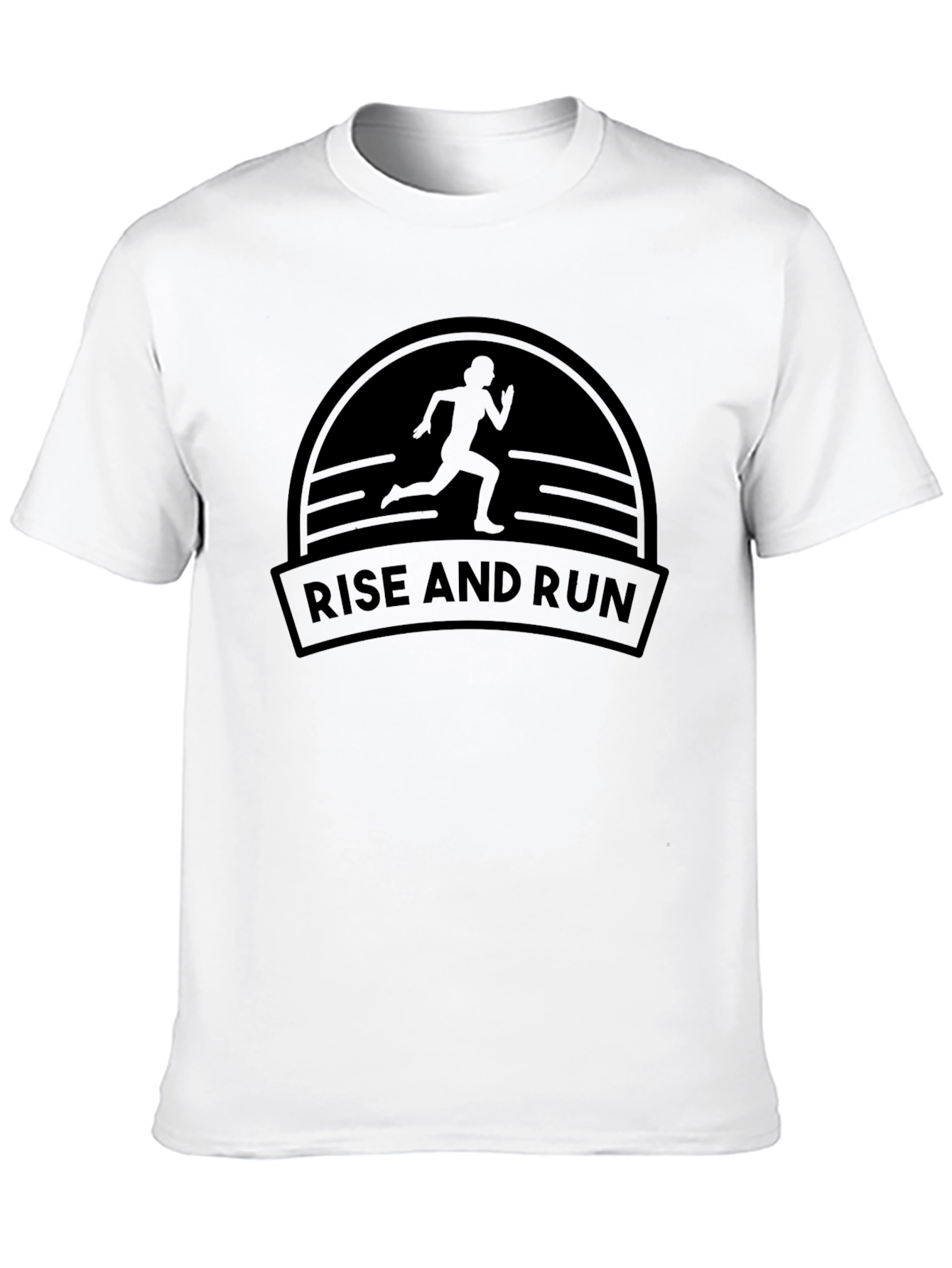 Black Rise and Run Graphic T-Shirt - Black Casual Tee view 10