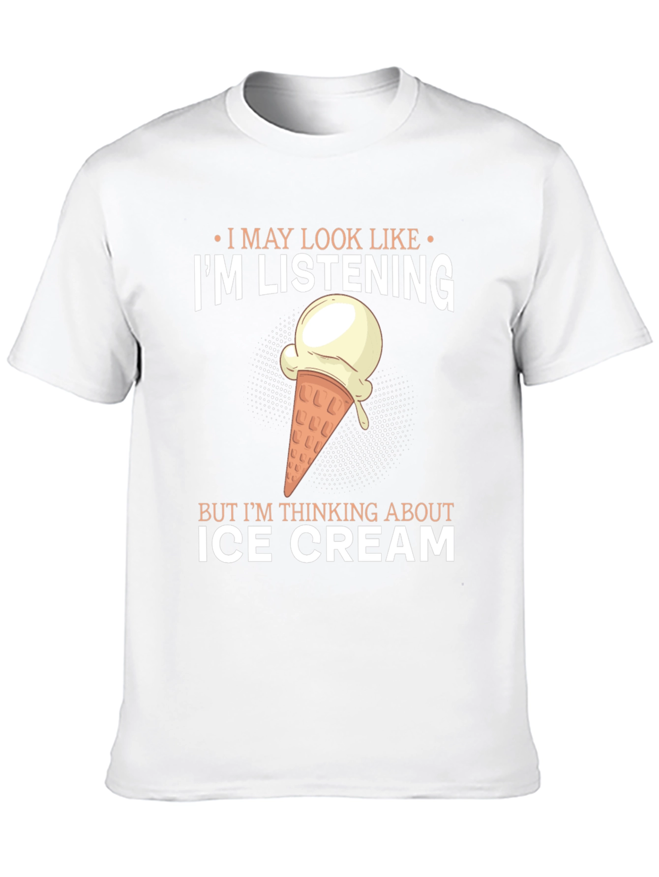 Black I'm Listening Ice Cream T-Shirt view 10