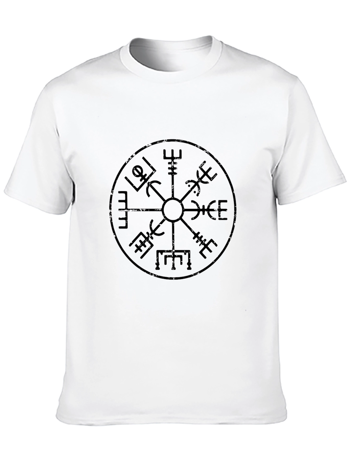 Black Vegvisir Compass Graphic Tee - Black Cotton view 10